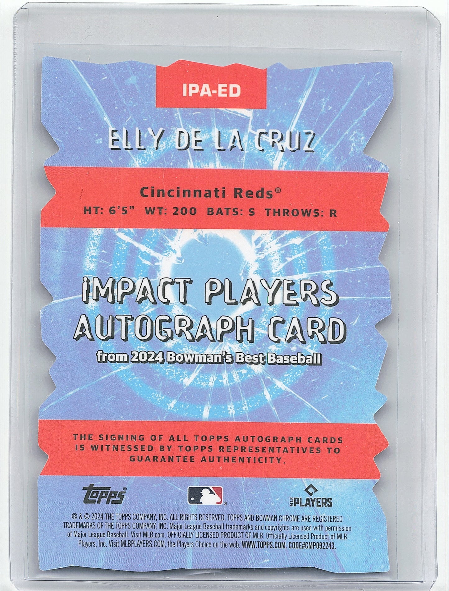2024 Topps Bowman's Best Baseball Elly De La Cruz RC 39/50 #IPA-ED
