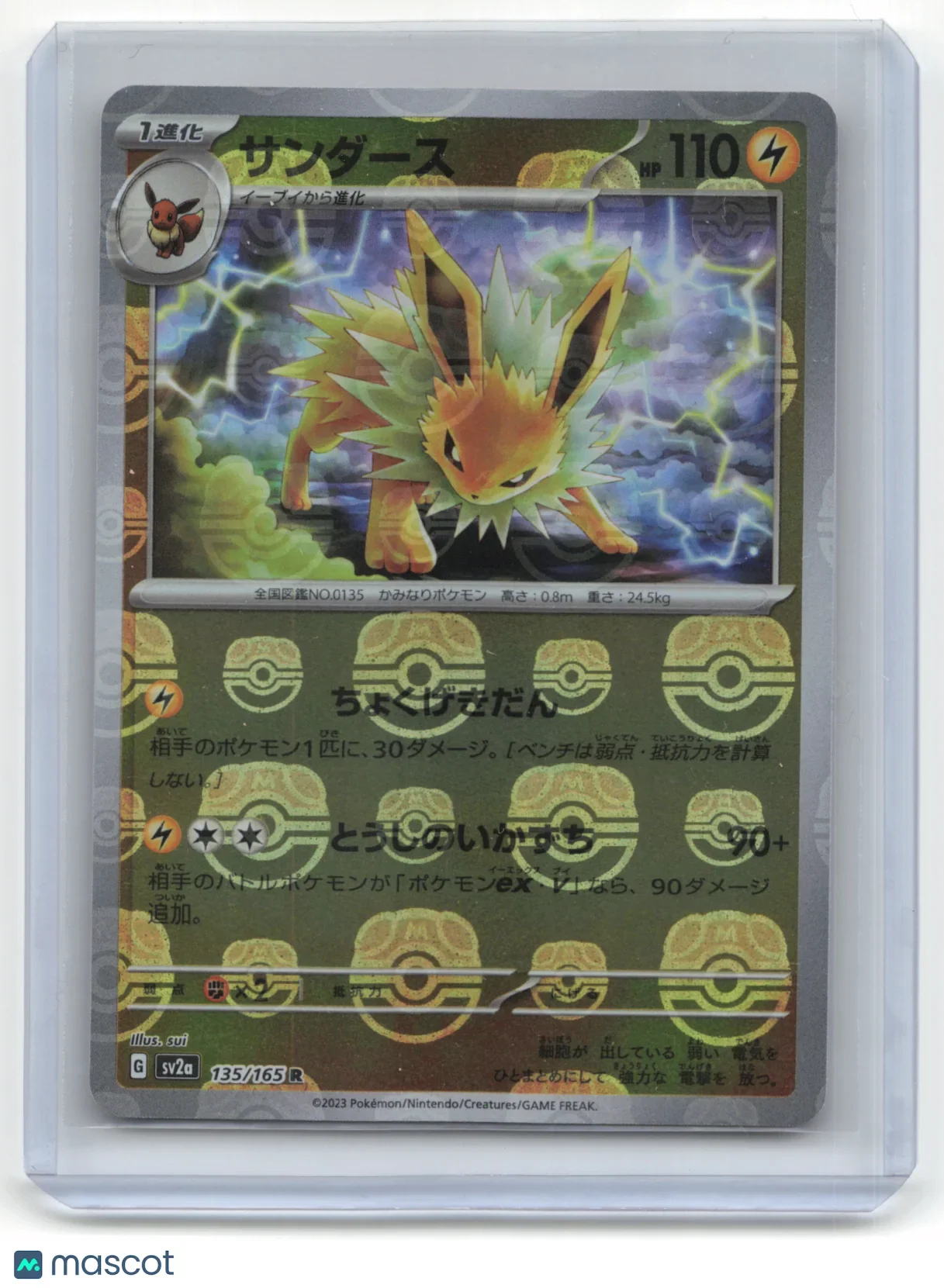 2023 Pokemon TCG Jolteon Pokemon 151 #135/165 Japanese Masterball - Papa Joey's Collectibles