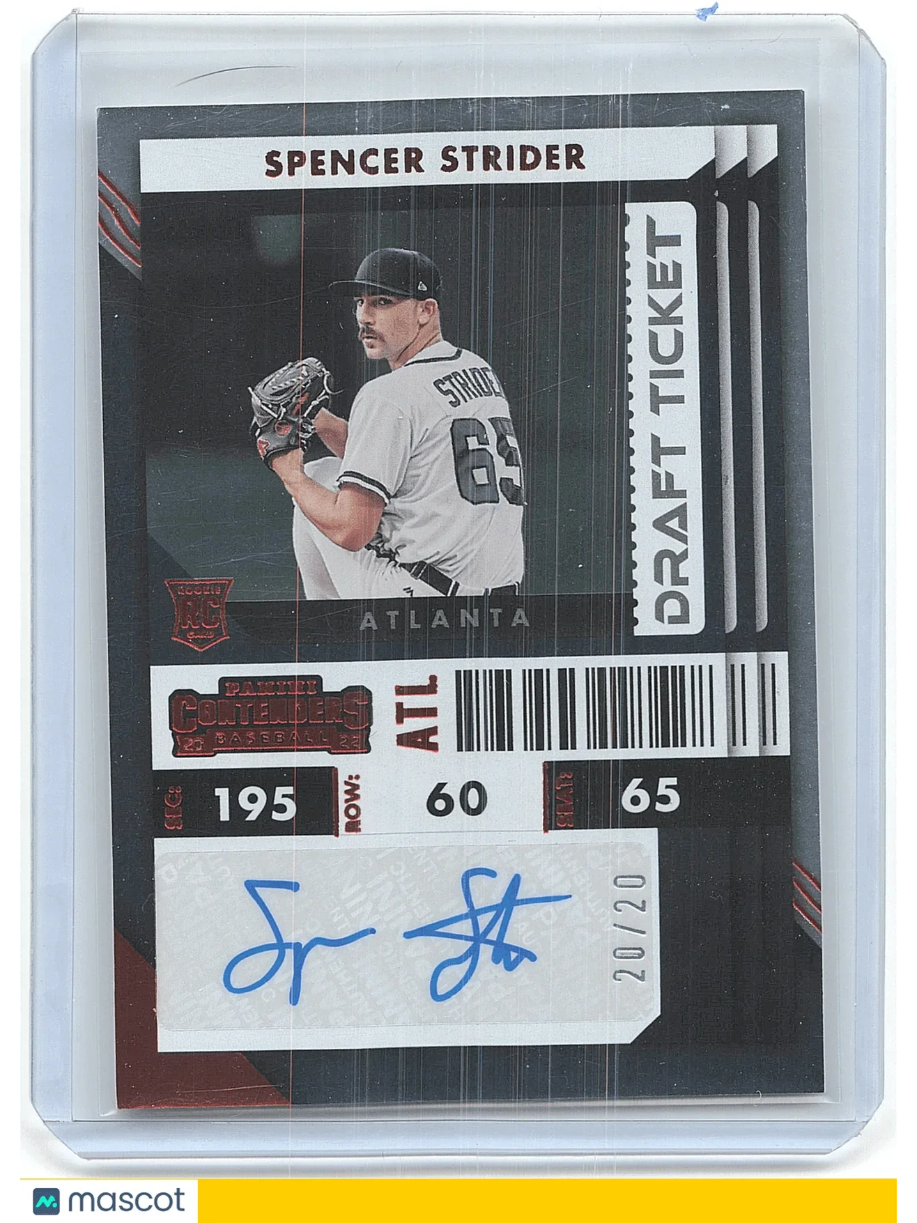 2022 Panini Contenders Baseball Spencer Strider 20/20 RC #46 - Papa Joey's Collectibles
