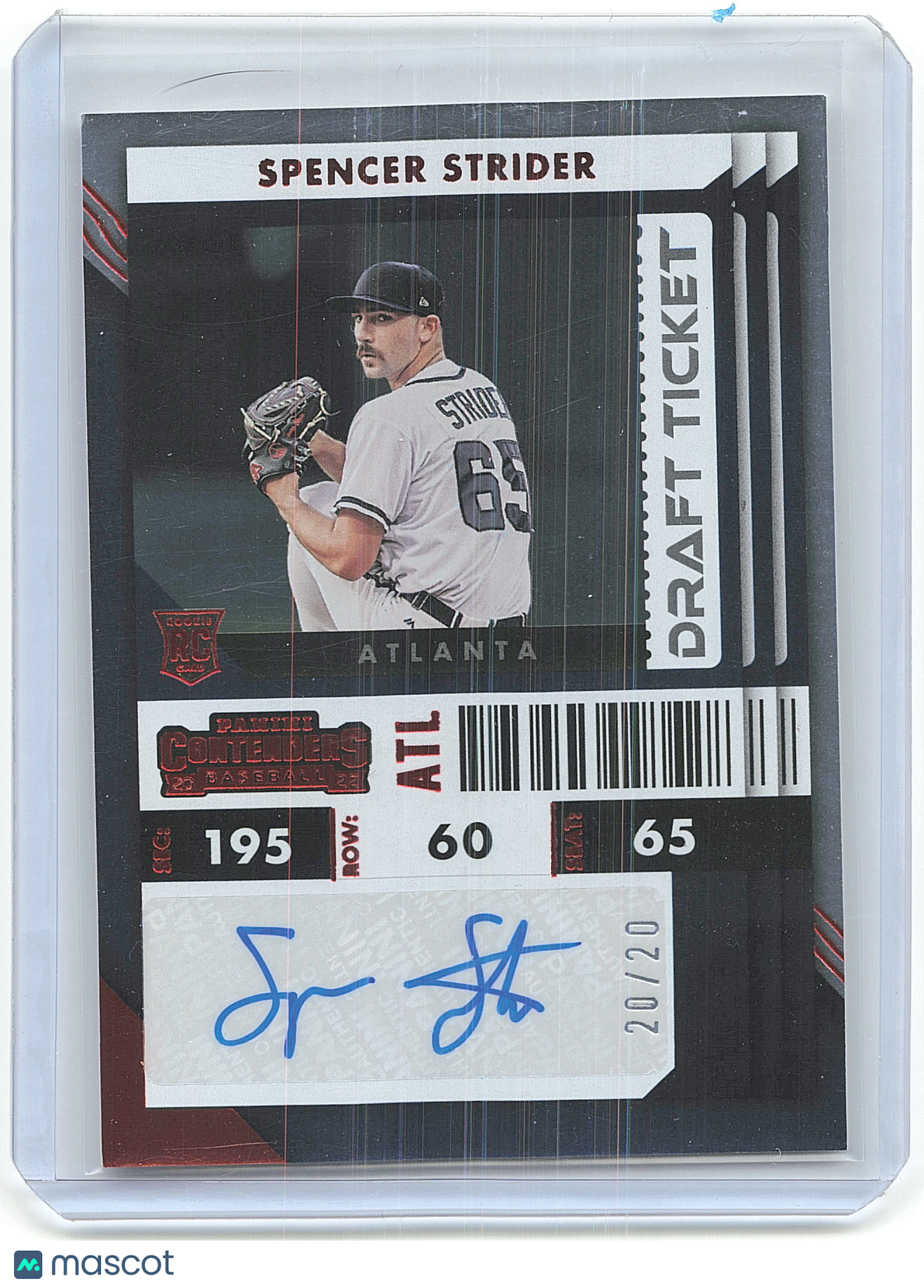 2022 Panini Contenders Baseball Spencer Strider 20/20 RC #46