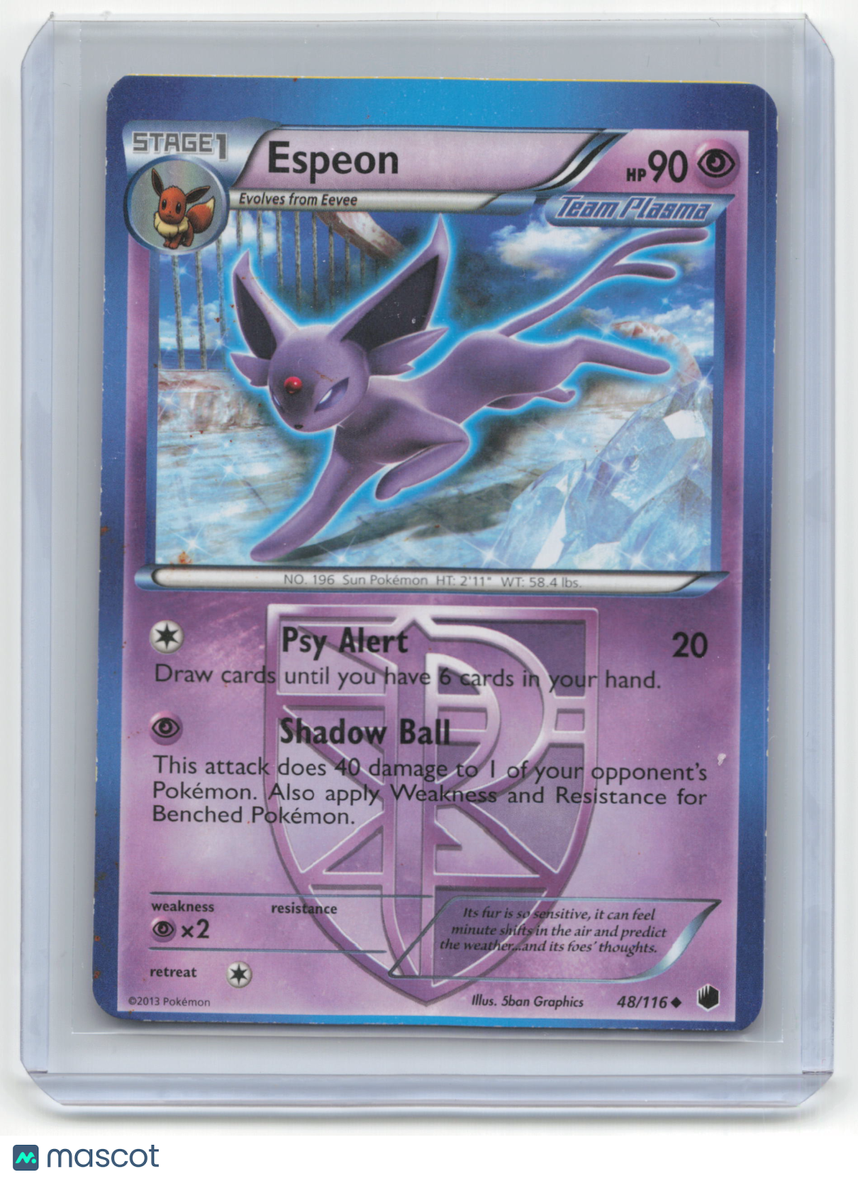 2013 Pokemon Espeon Plasma Freeze #48/116 Mod Played