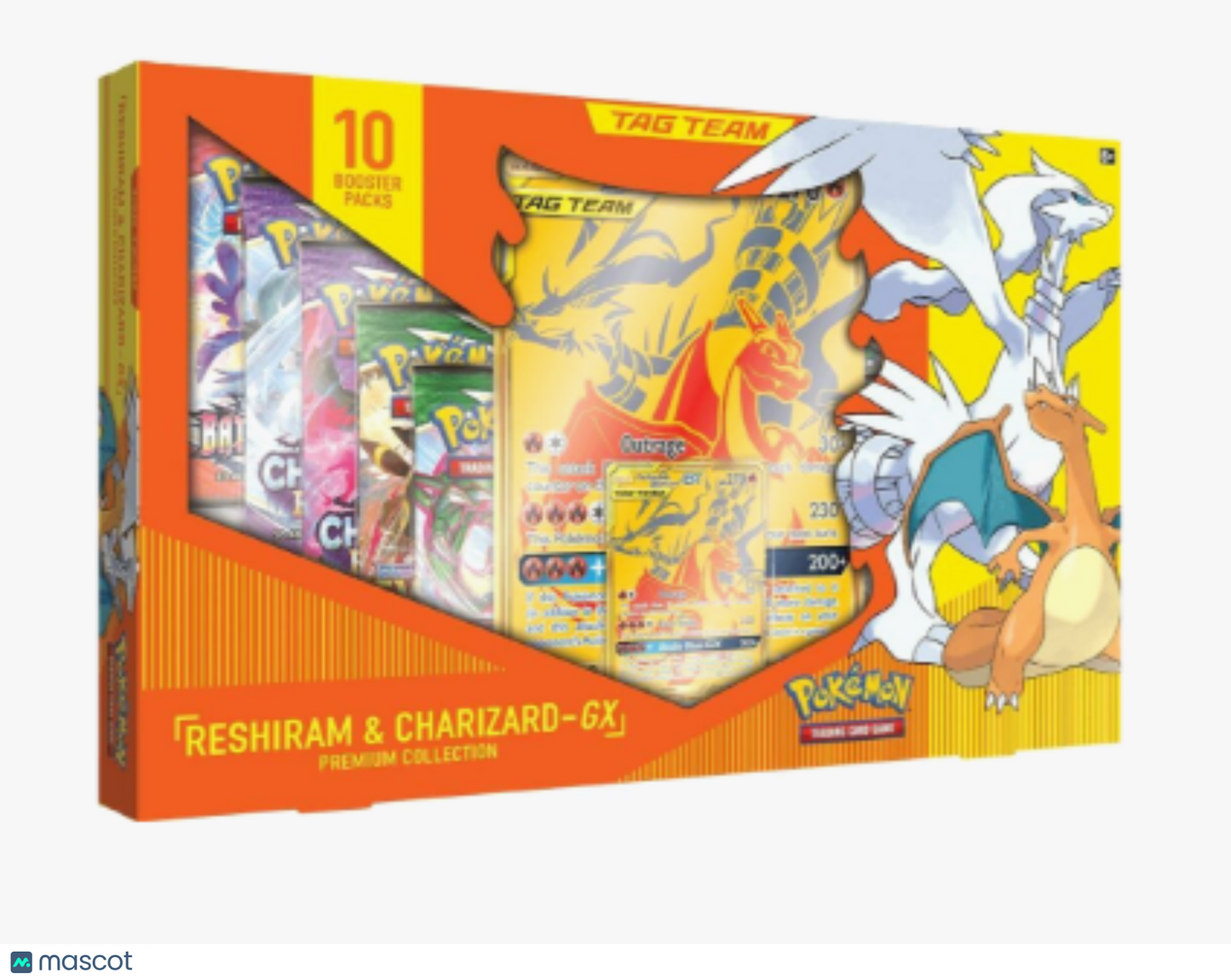 2019 Pokemon Sun & Moon Reshiram & Charizard GX Premium Collection Box