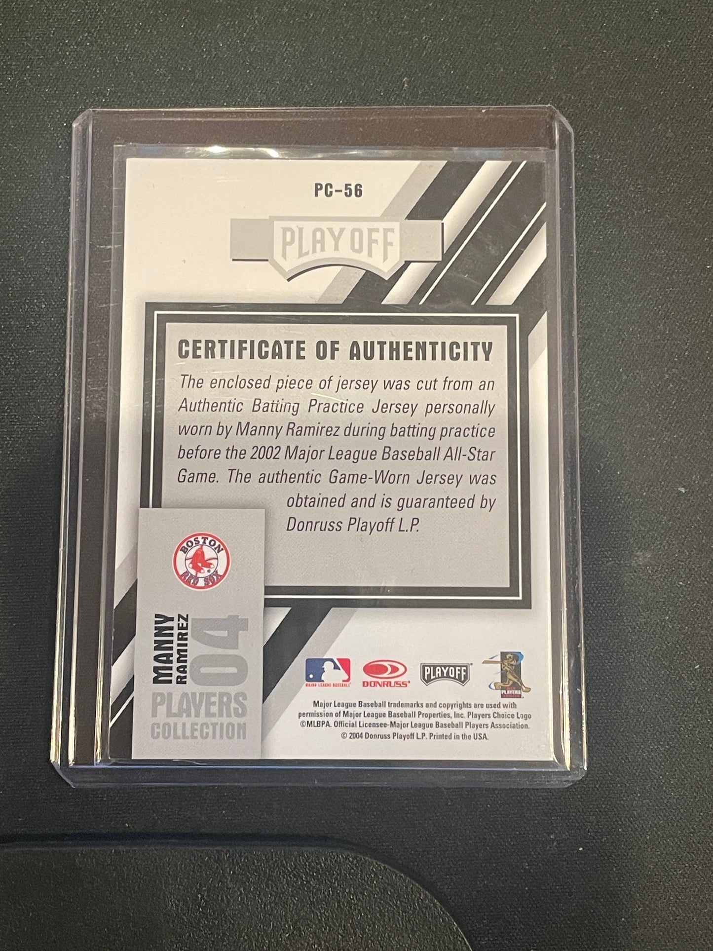 Upper Deck 2004 Playoff Prestige Baseball Manny Ramirez Relic #PC-56 - Papa Joey's Collectibles