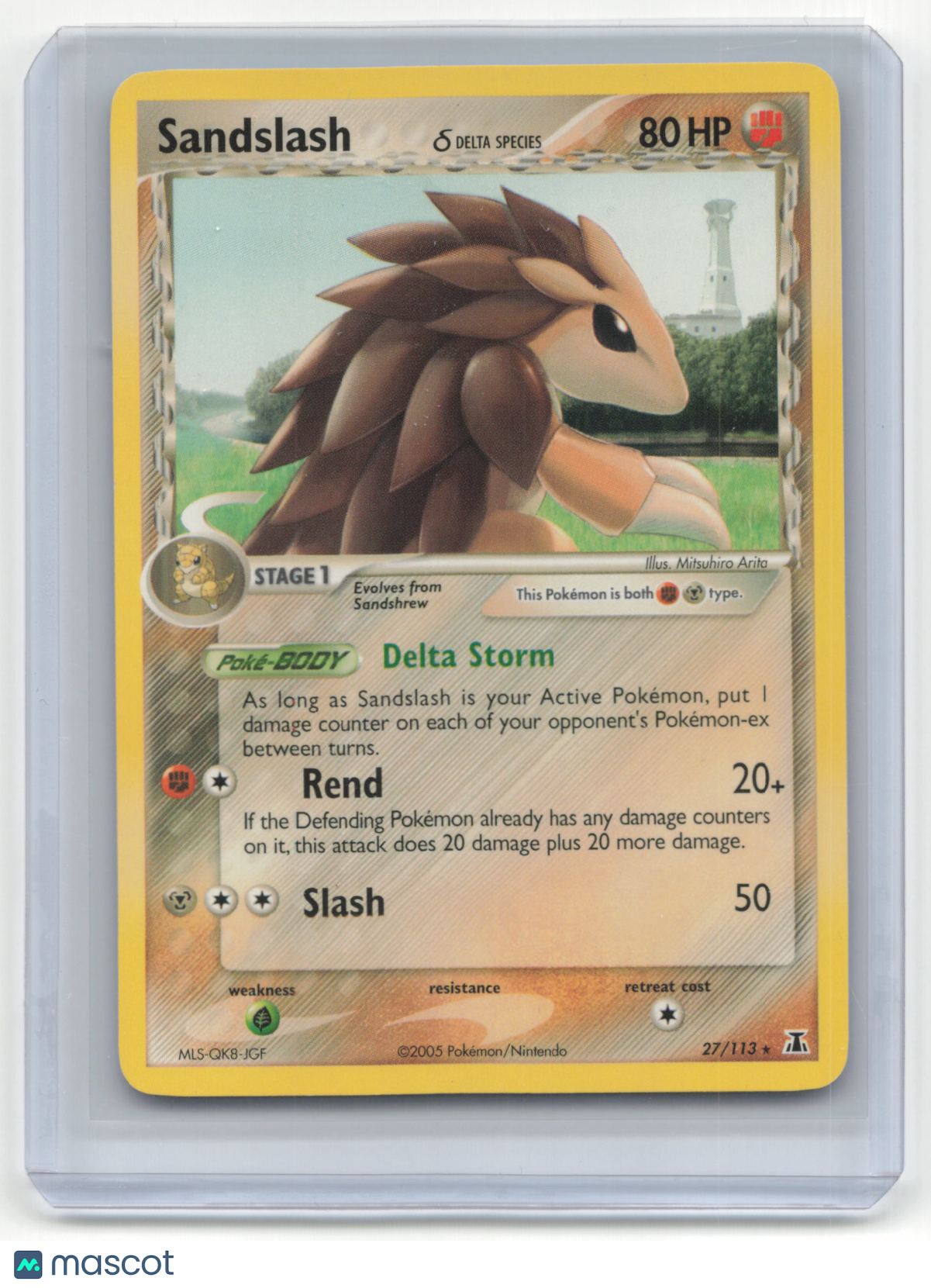 2005 Pokemon Sandslash EX Delta Species #27/113 Near Mint