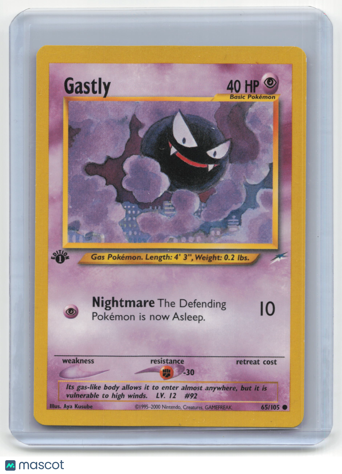 2002 Pokemon TCG Gastly Neo Destiny #65/105 1st Edition