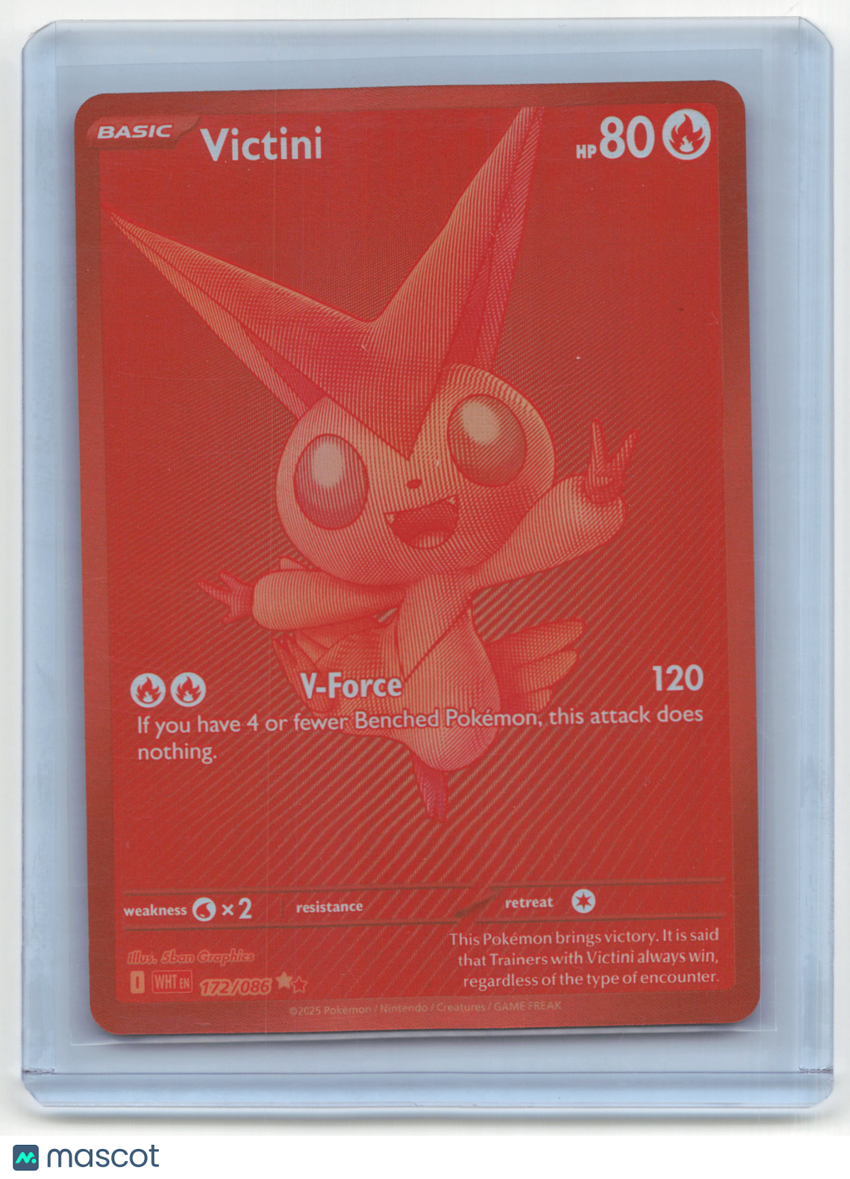 2025 Pokemon TCG Victini White Flare #172/086 Error Print Line