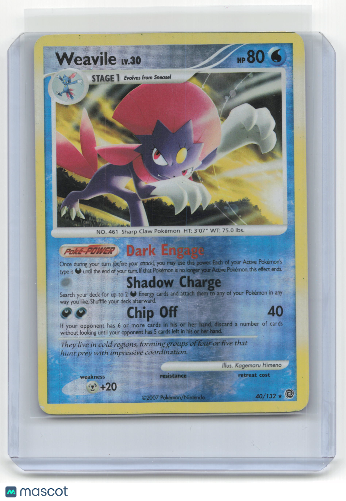 2007 Pokemon TCG Weavile Secret Wonders #40/132