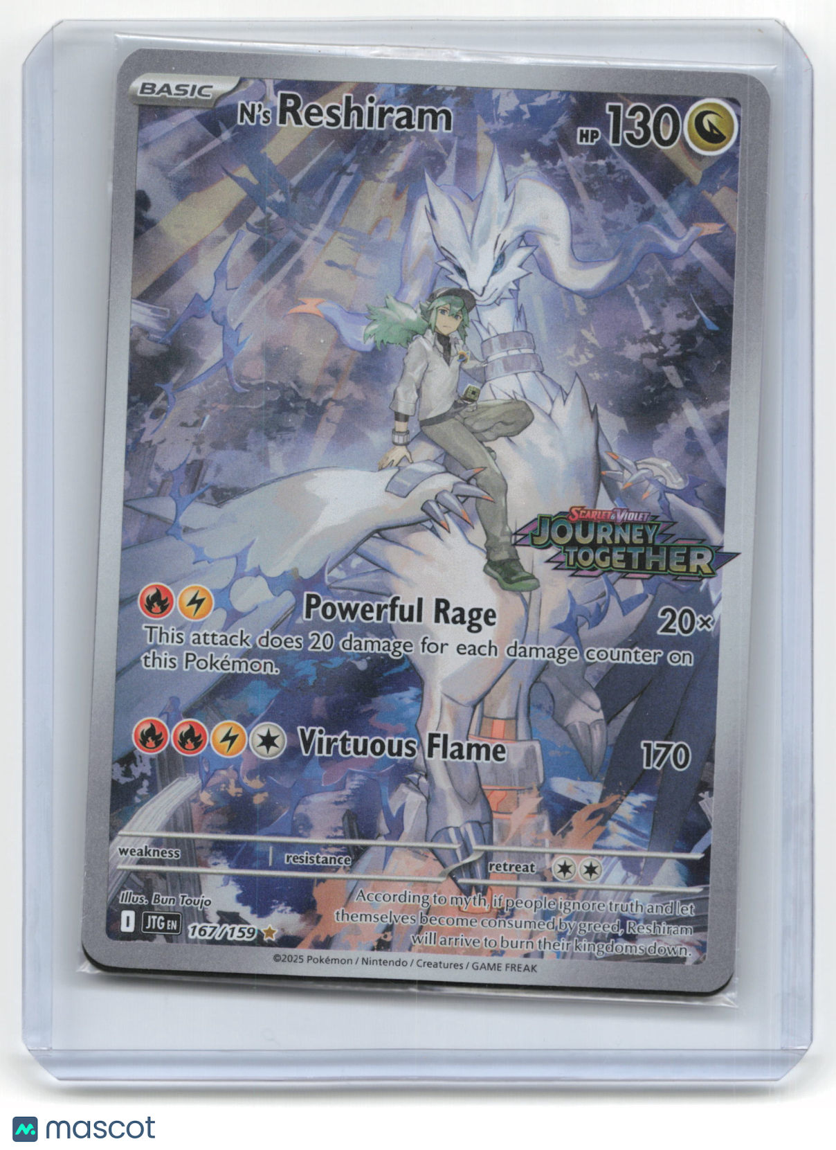 2025 Pokemon TCG N's Reshiram Journey Together #167/159 Stamped