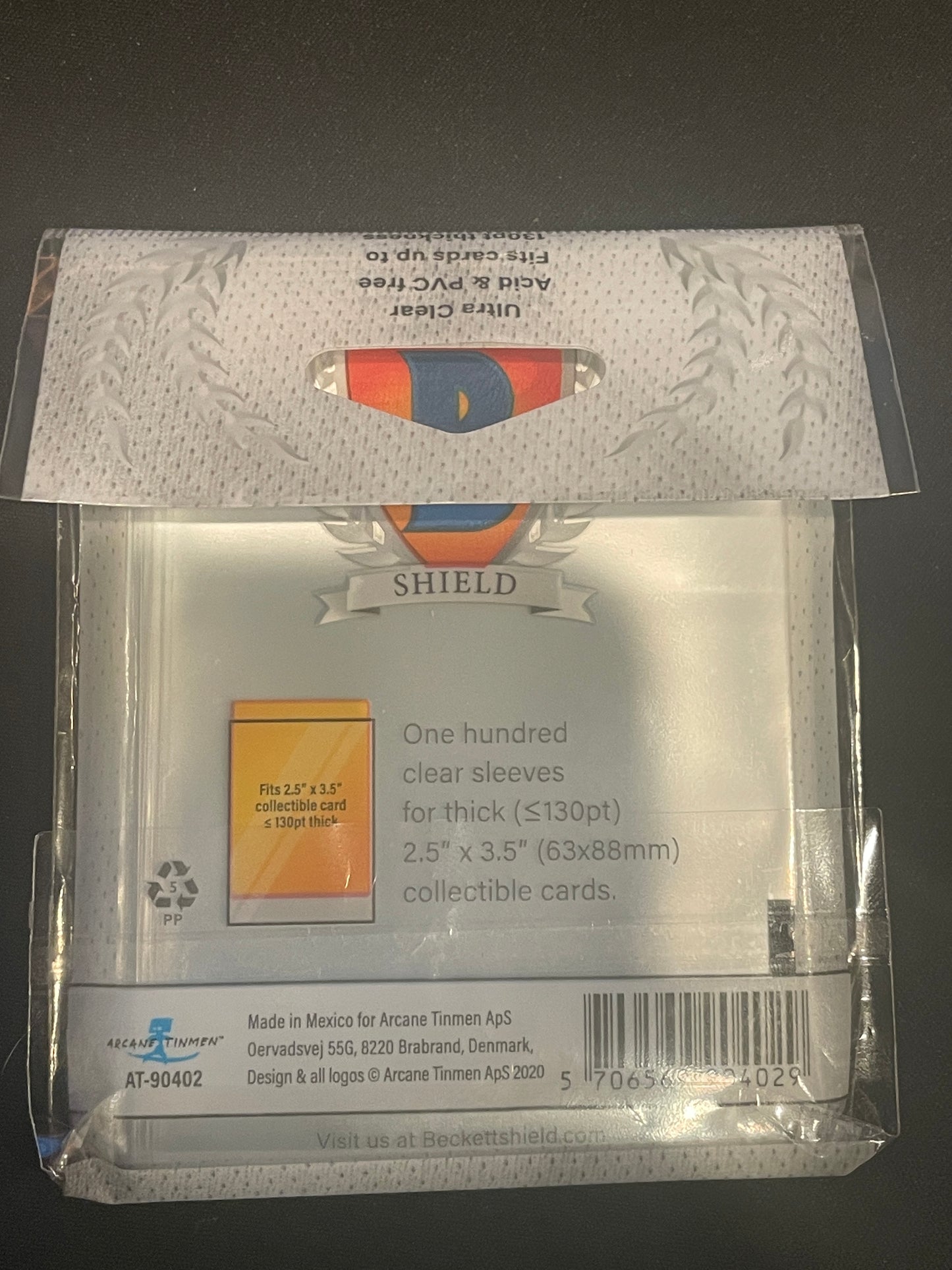 Beckett Shield Standard 130 Pt. Clear Glossy Card Sleeves 100 Ct
