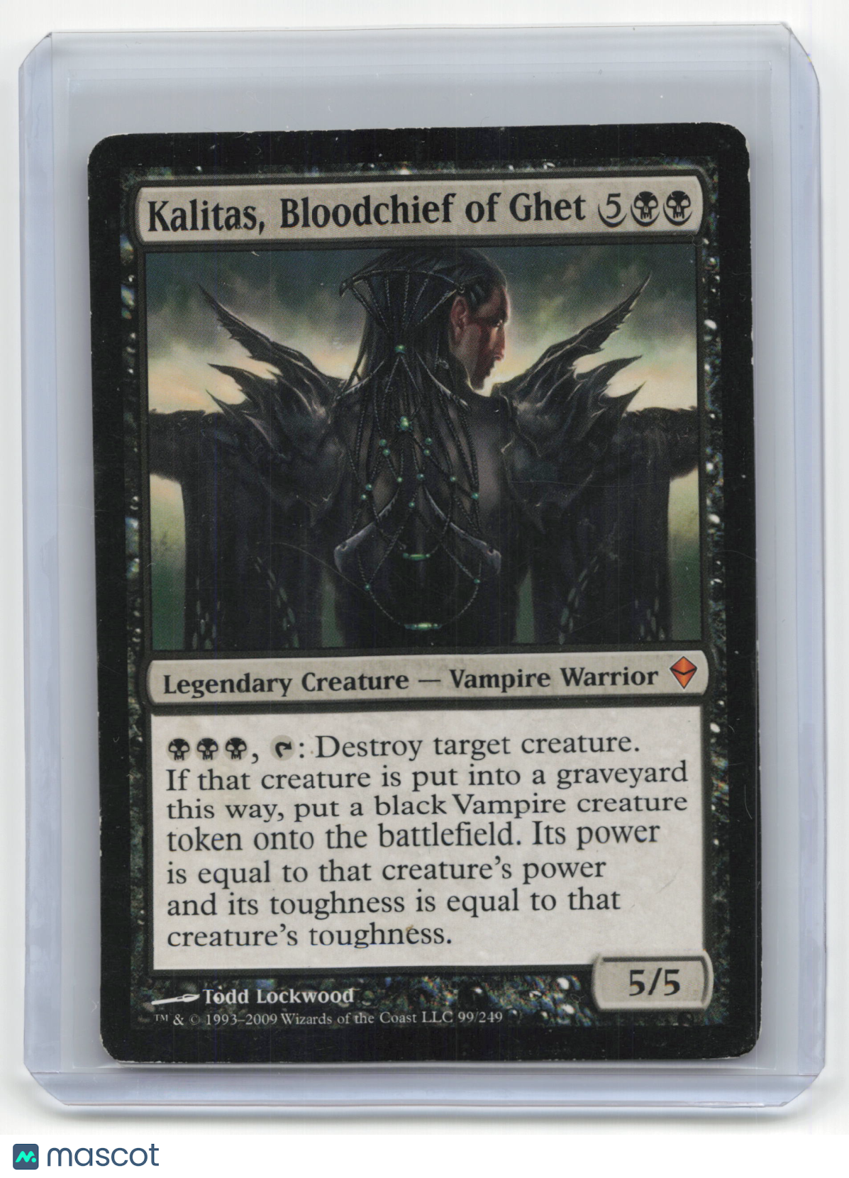 2009 Magic: The Gathering Kalitas, Bloodchief of Ghet Zendikar #99/249 Damaged