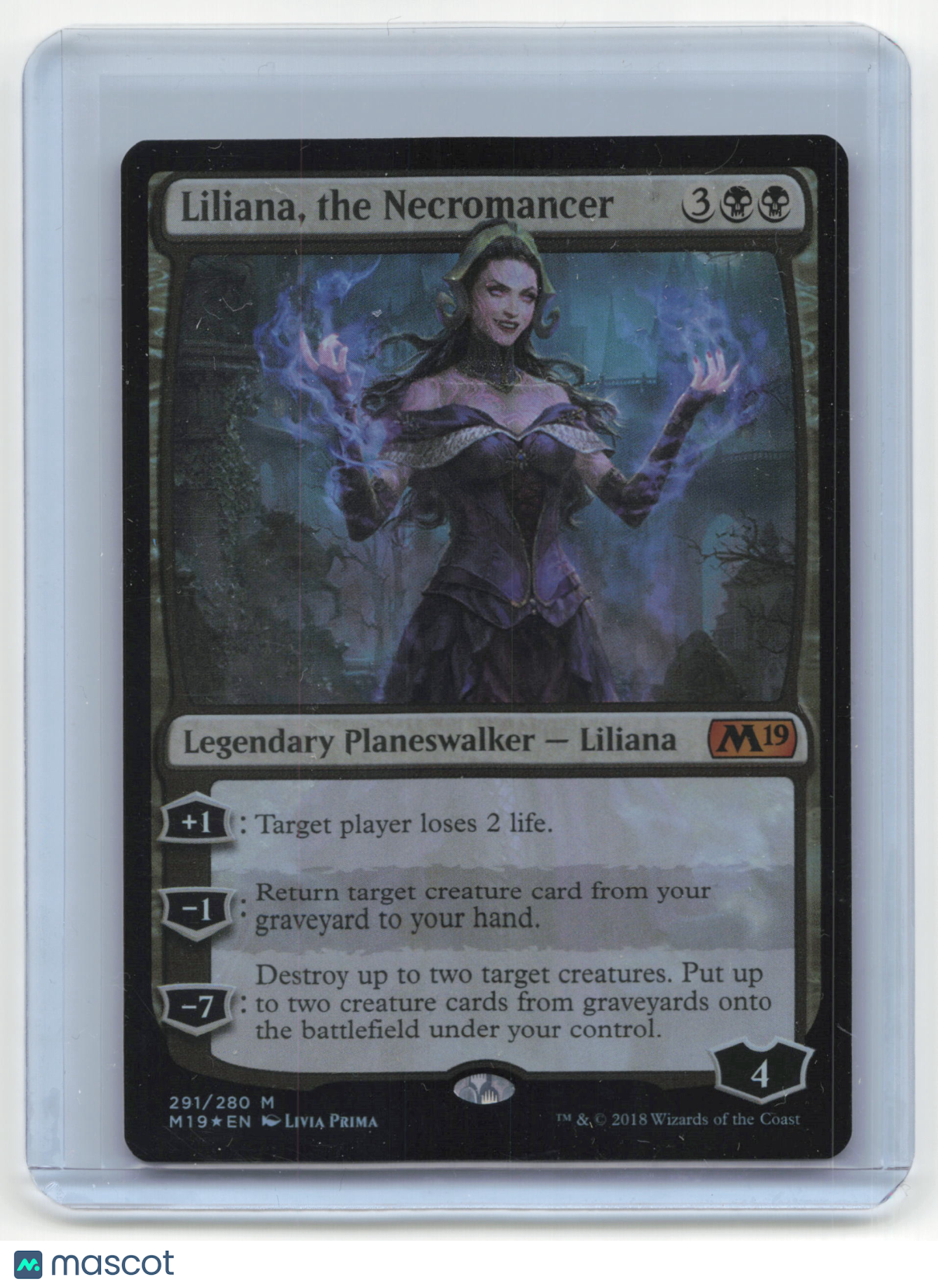 2018 Magic: The Gathering Liliana, the Necromancer Core Set 2019 #291/280 Foil