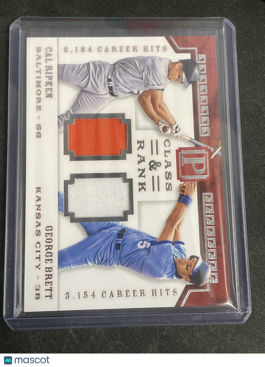 2016 Panini Pantheon Baseball George Brett Cal Ripken Relic Class and Rank Duals #CRD-RB