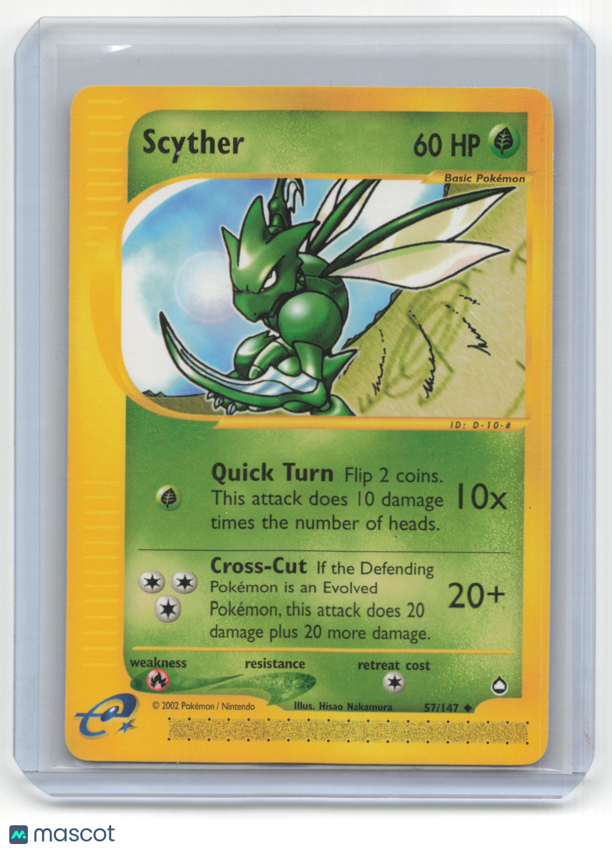 2002 Pokemon Scyther Aquapolis #57/147 Light Played