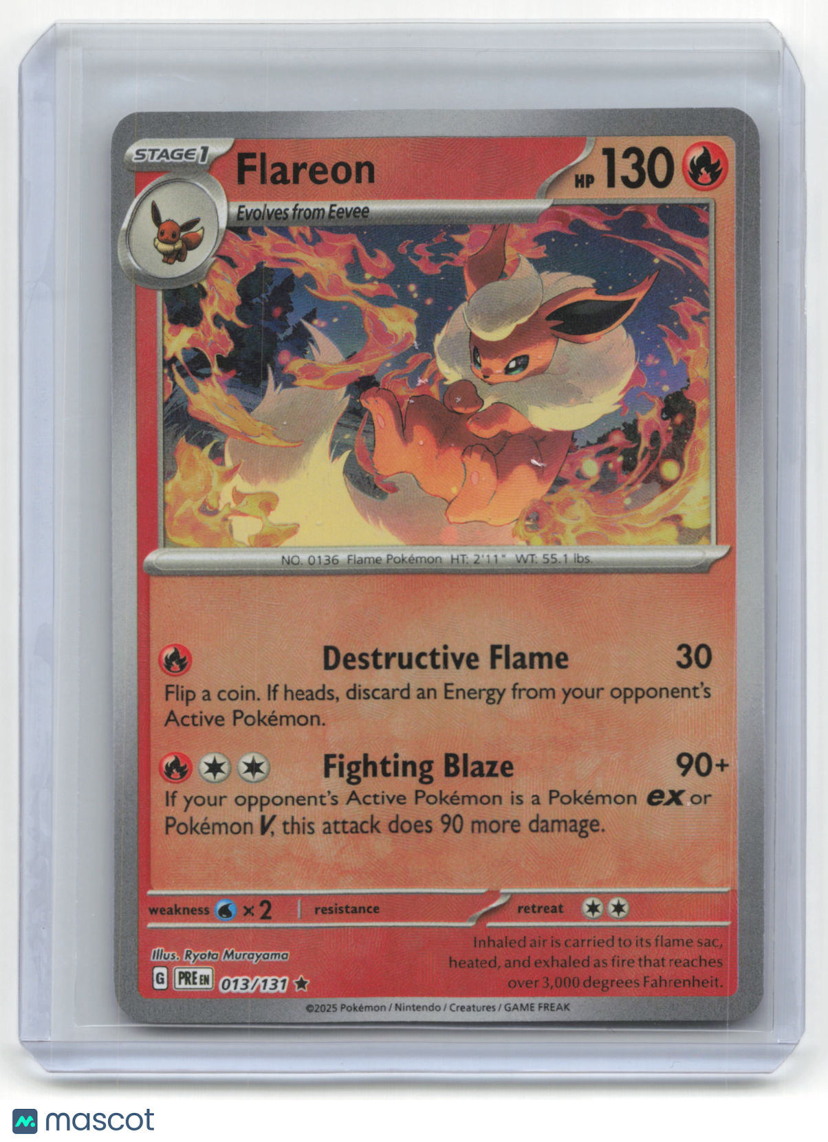 2025 Pokemon TCG Flareon Prismatic Evolutions #4/113 Masterball