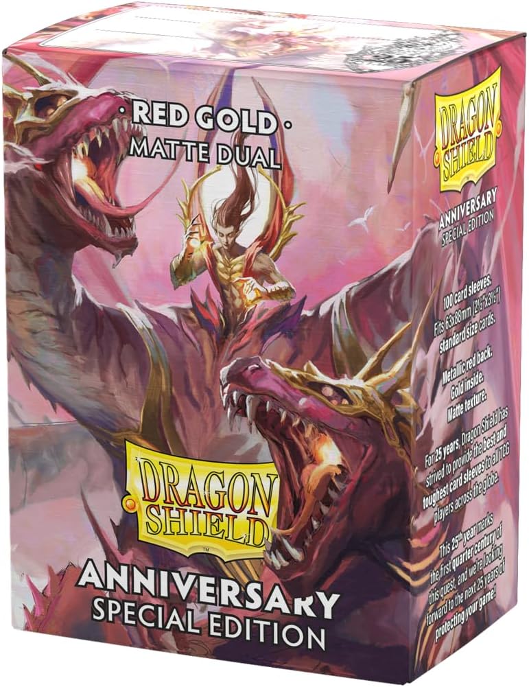 Dragon Shield Standard 20 Pt. Pomegranate & Gold Matte Card Sleeves 100 Ct - Papa Joey's Collectibles