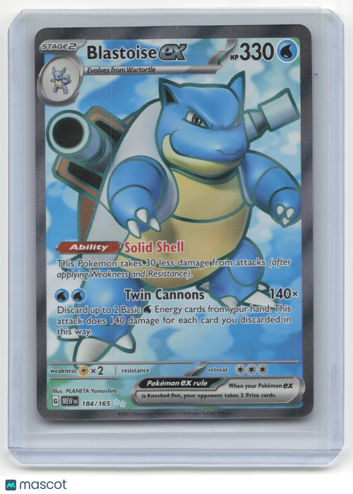 2023 Pokemon TCG Blastoise EX Pokemon 151 #184/165