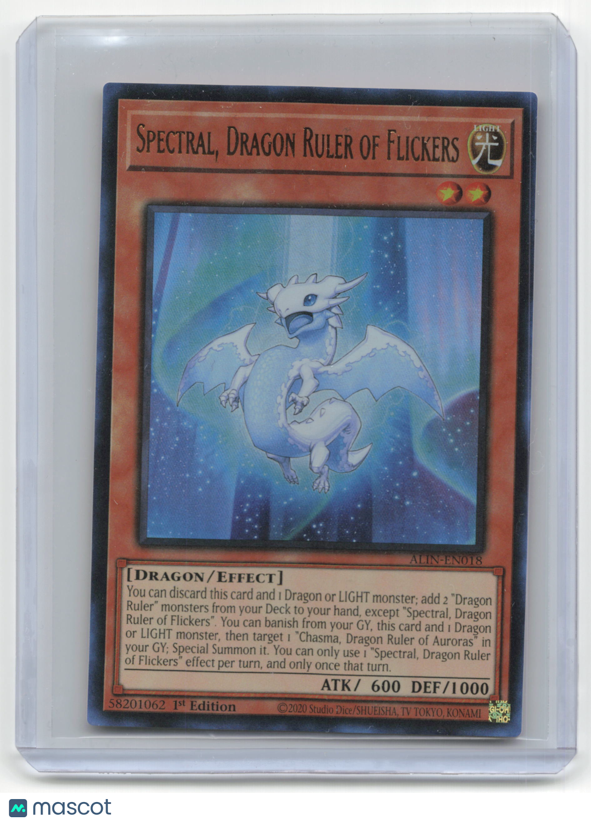 2020 Yu-Gi-Oh! Spectral, Dragon Ruler of Flickers Alliance Insight #ALIN-EN018