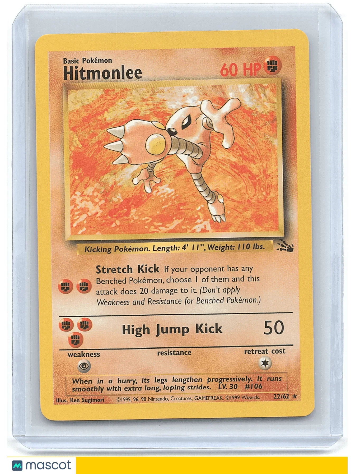1999 Pokemon Hitmonlee #7/62 holo - Papa Joey's Collectibles
