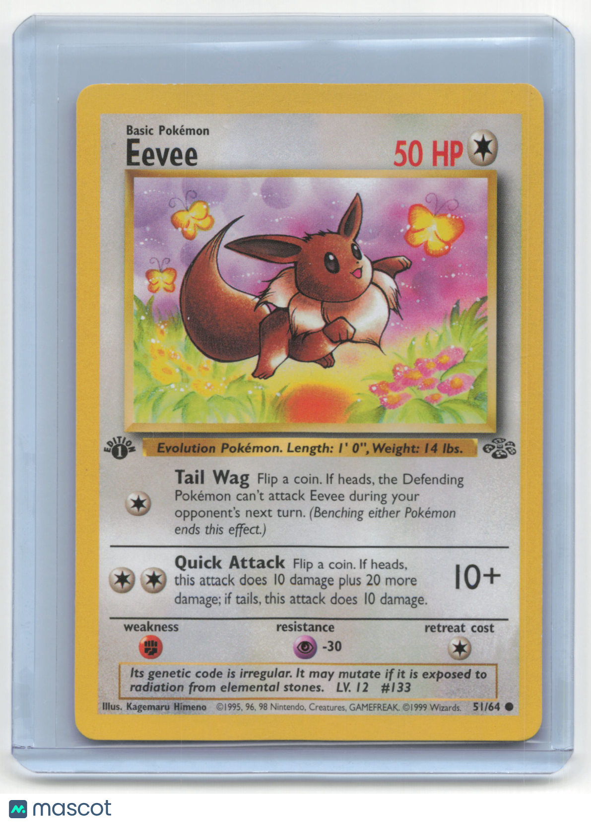 1999 Pokemon TCG Eevee Jungle #51/64 1st Edition