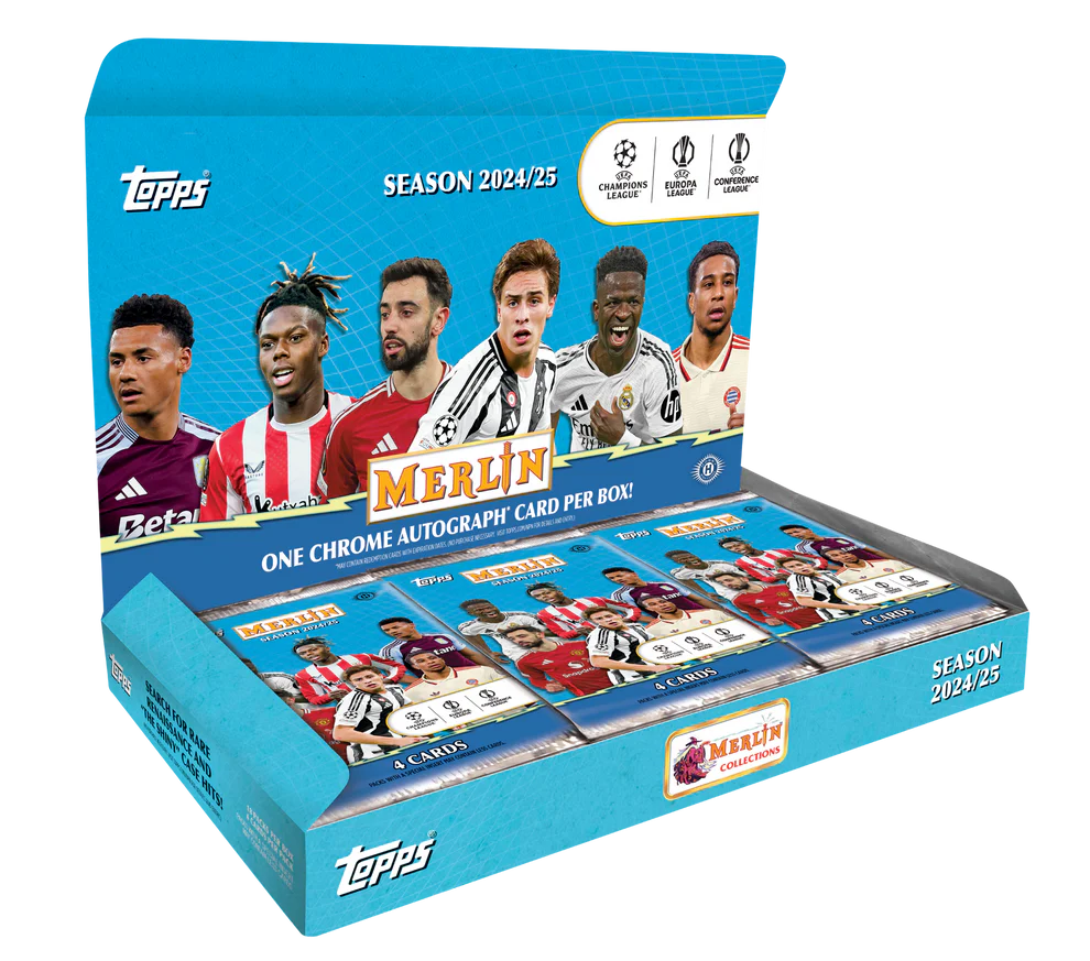 2024-25 Topps UEFA Club Competitions Merlin Chrome Soccer Hobby Pack