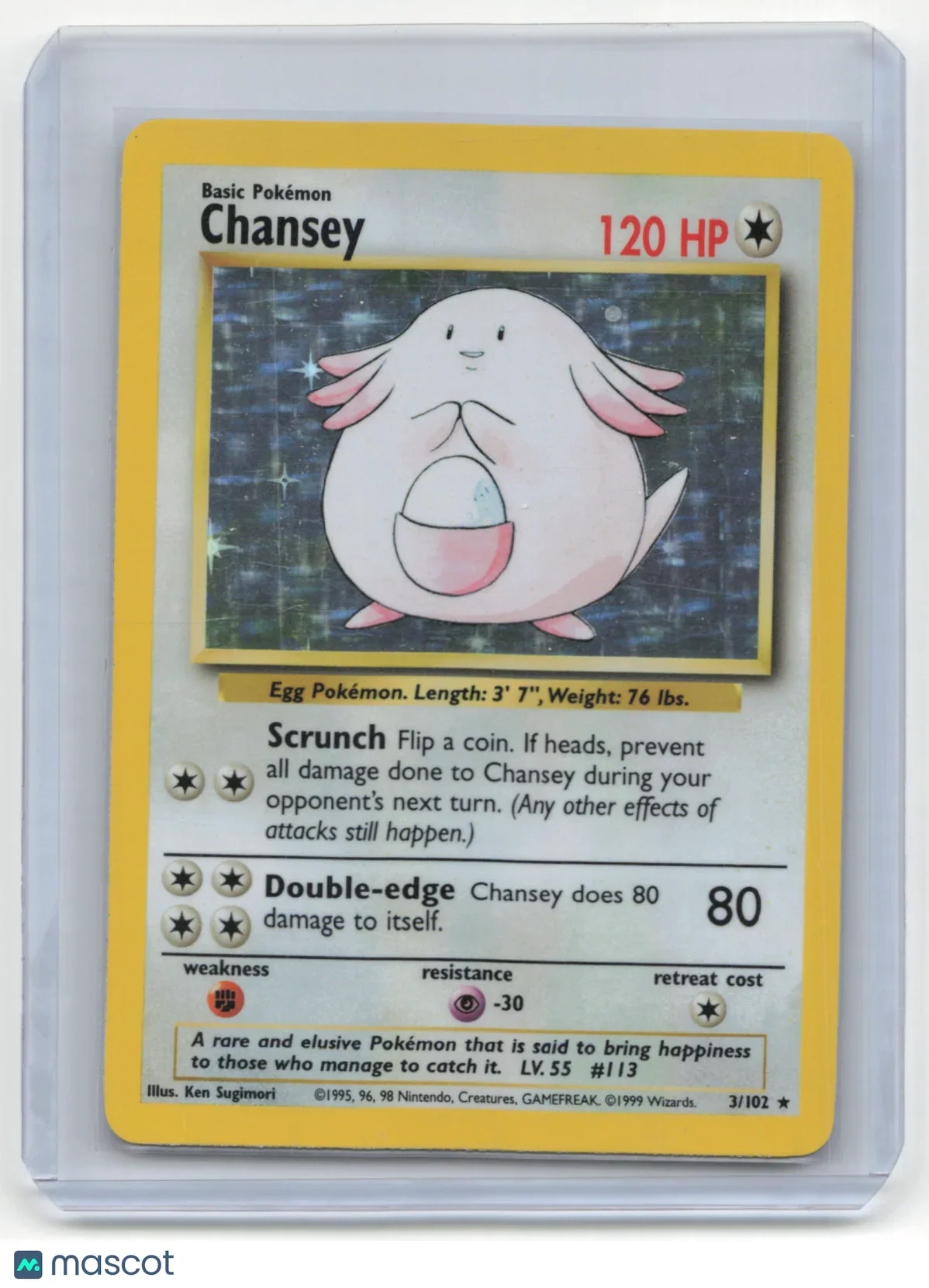1999 Pokemon TCG Chansey Base Set #3/102 Holo - Papa Joey's Collectibles