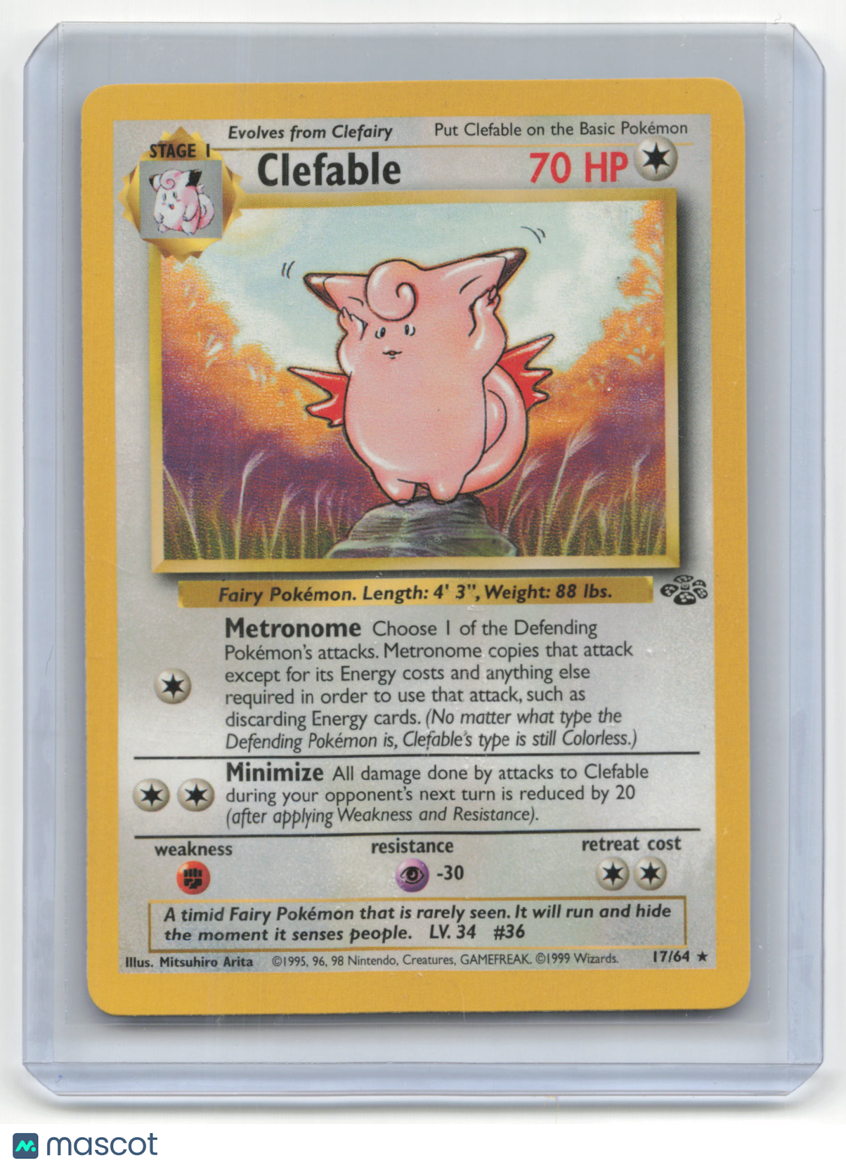 1999 Pokemon Clefable Jungle #17/64