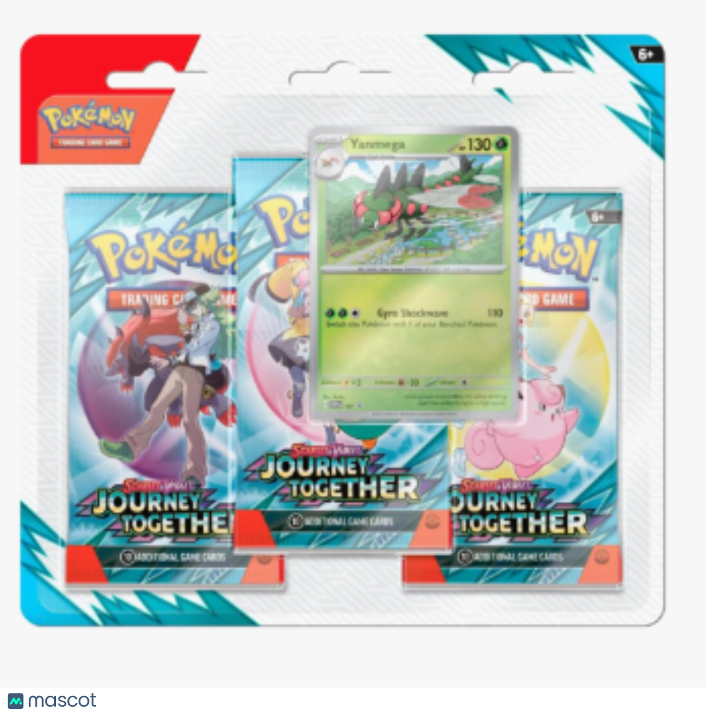 2025 Pokemon Scarlet & Violet Journey Together Yanmega Random 3 Pack Blister