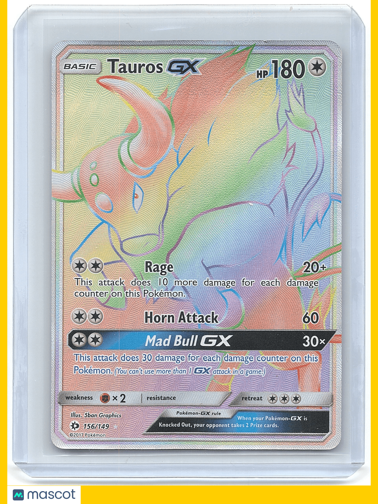 2017 Pokémon Tauros #156/149 GX