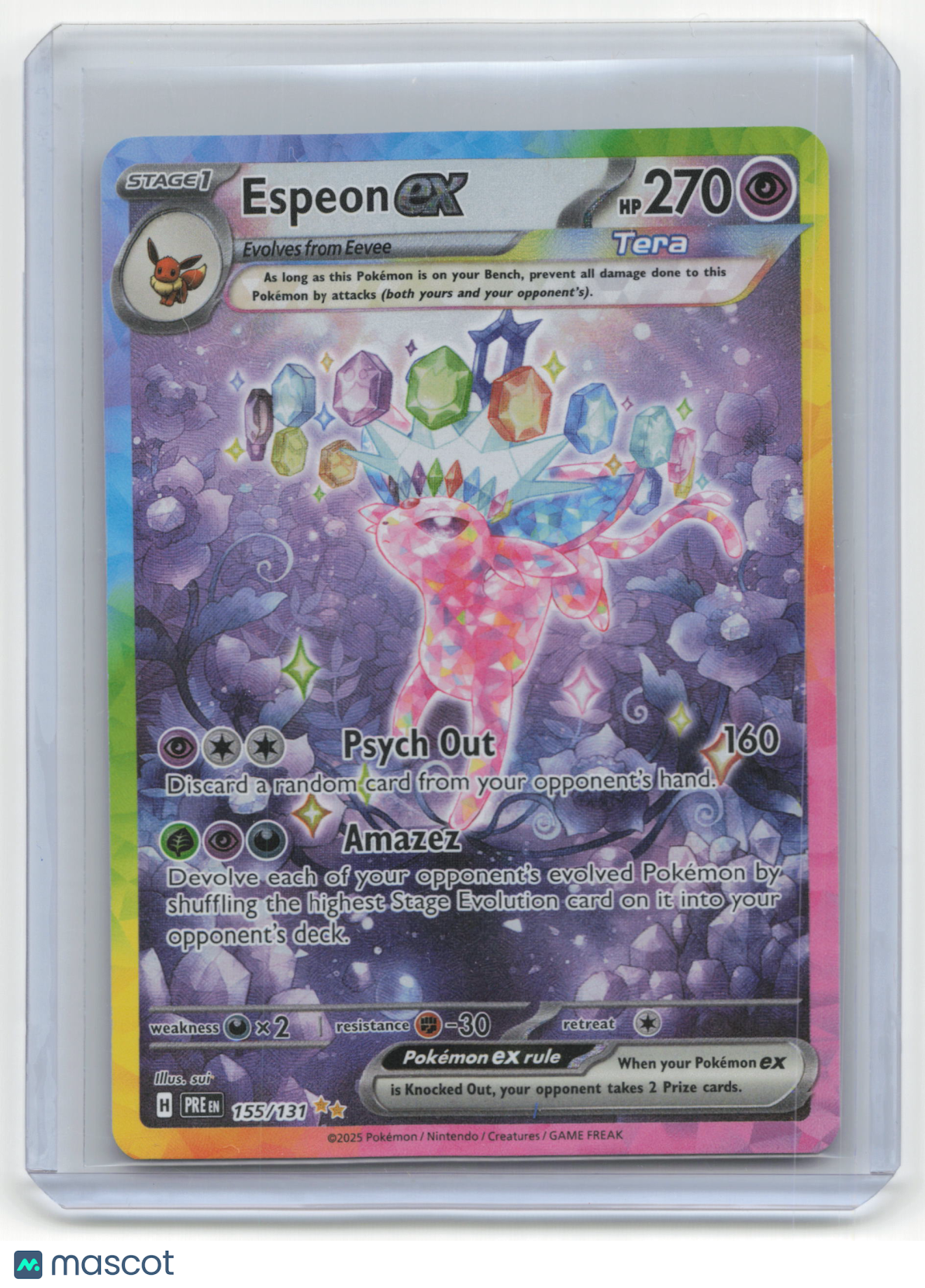 2025 Pokemon TCG Espeon EX Prismatic Evolutions #155/131