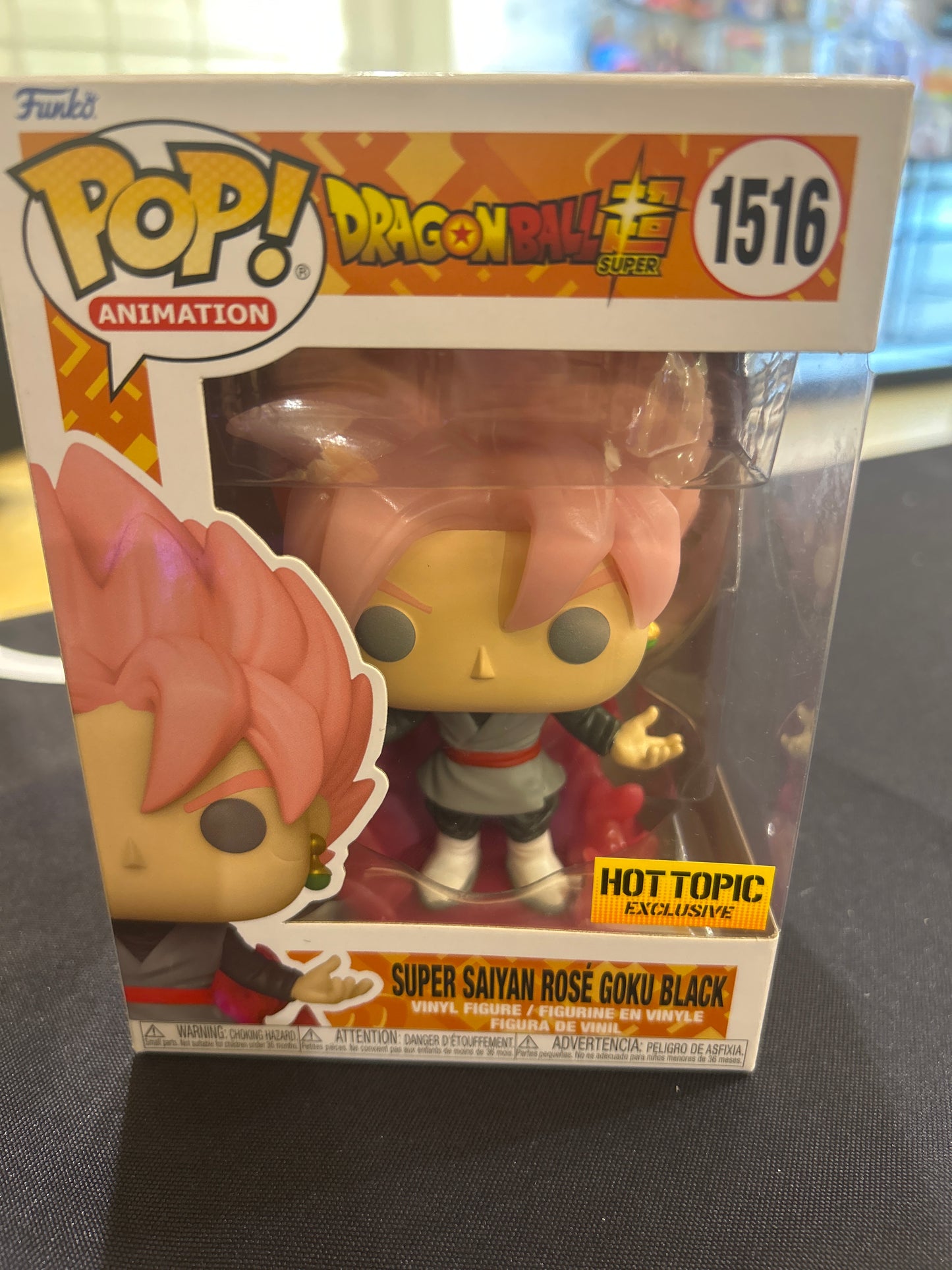 POP! Animation Dragon Ball Z Super 1516 SUPER SAIYAN ROSE GOKU BLACK HOT TOPIC EXCLUSIVE