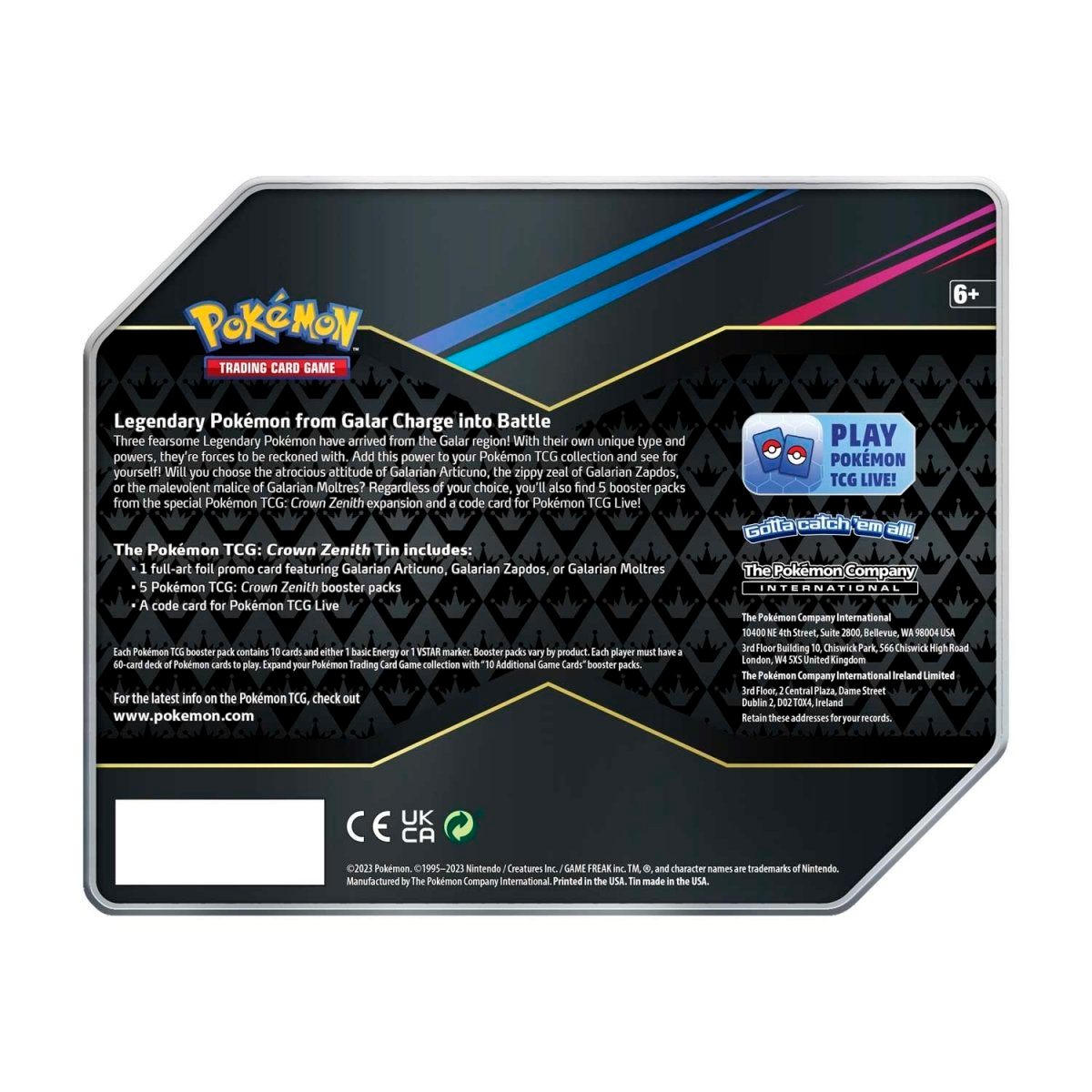 Pokémon TCG: Crown Zenith Tin