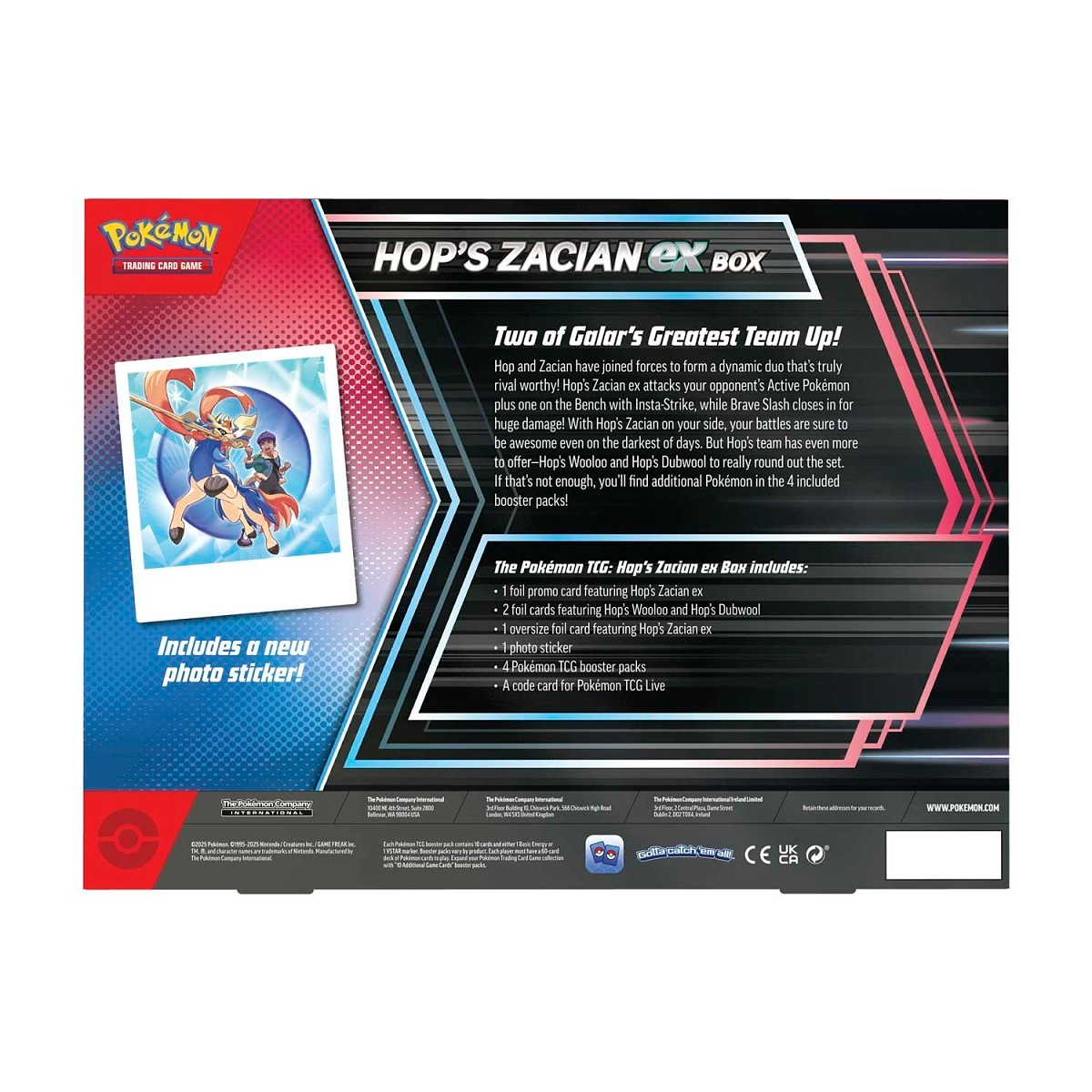 2025 Pokémon TCG: Hop's Zacian ex Box