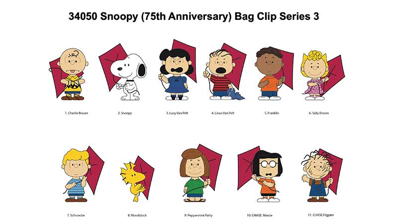 Peanuts 75th - Series 3 - Figural Bag Clip - Blind Bag