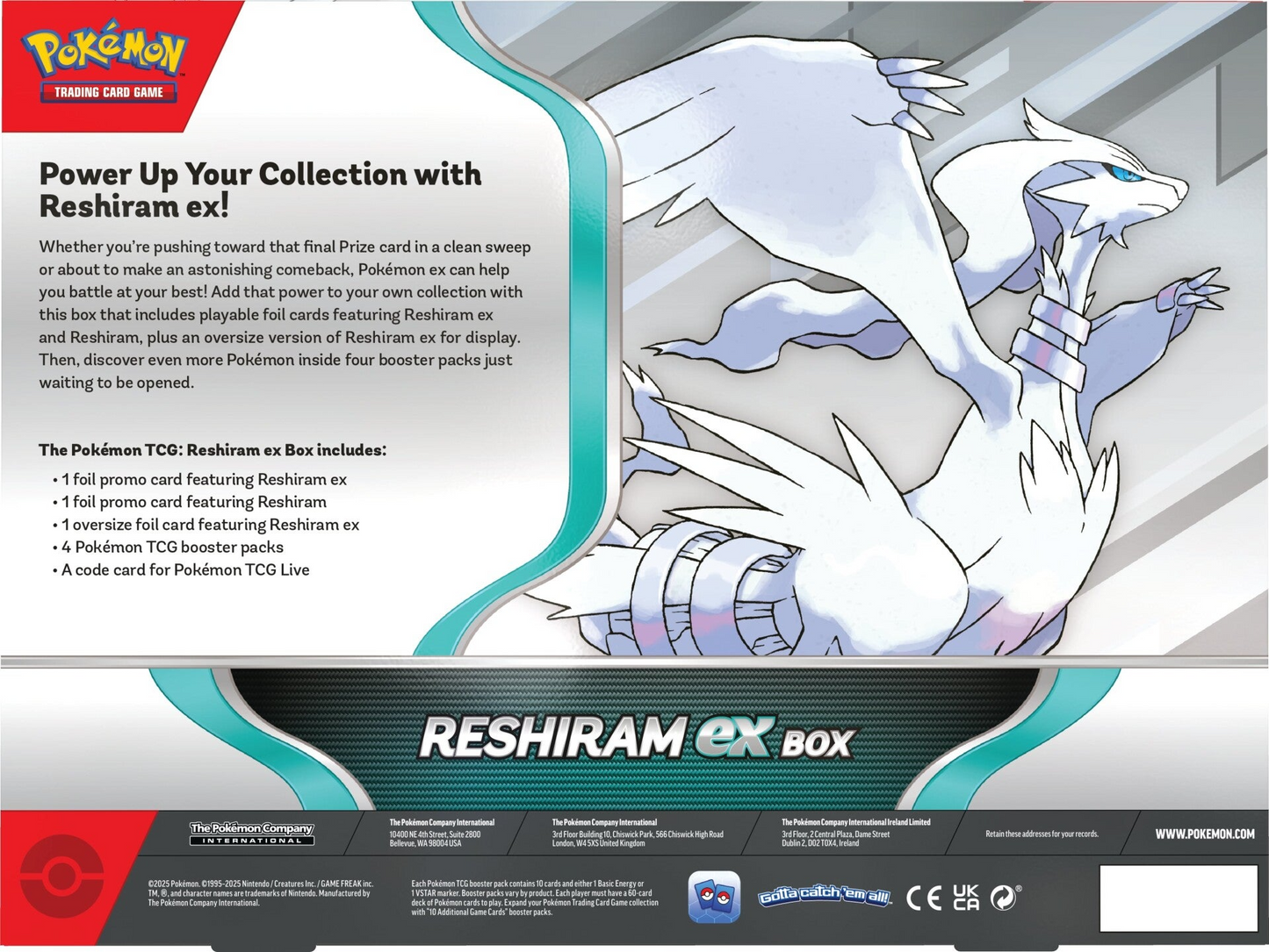 2025 Pokémon TCG: Reshiram ex Box
