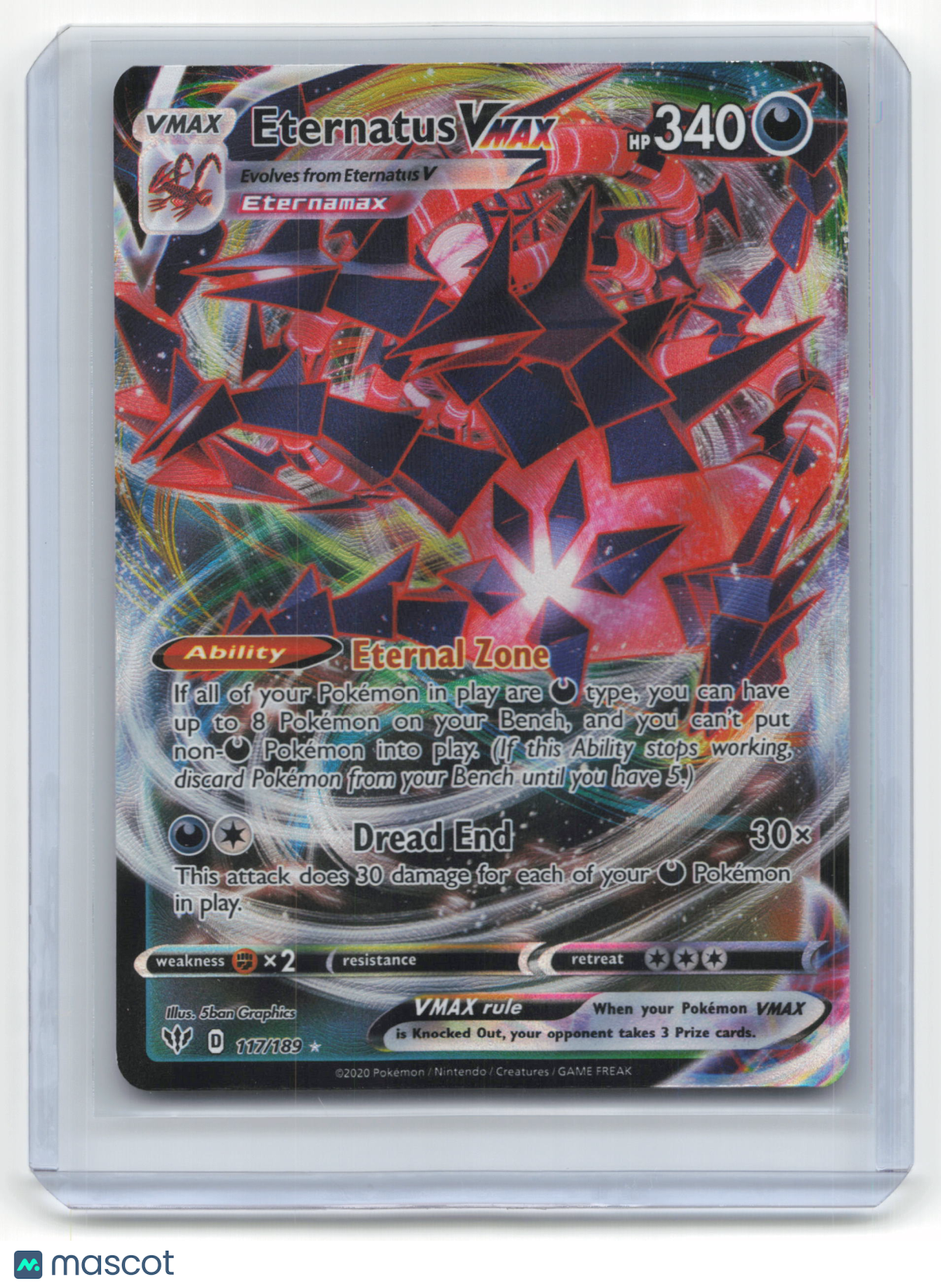 2020 Pokemon TCG Eternatus VMAX Darkness Ablaze #117/189