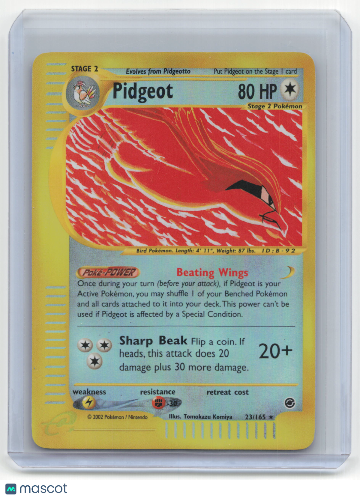 2002 Pokemon Pidgeot Expedition Base Set #23/165 Near Mint