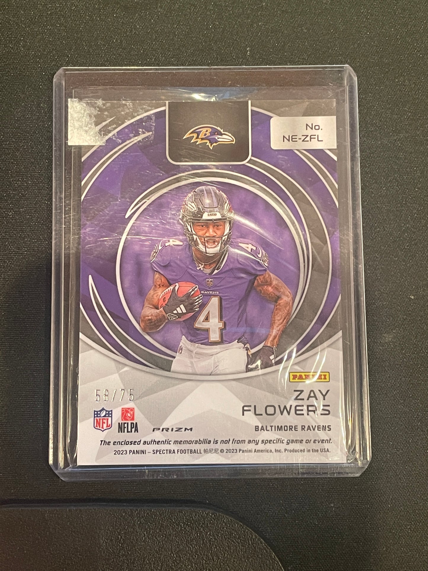 Panini 2023 Spectra Football Zay Flowers Relic Next Era /75 #NE-ZFL