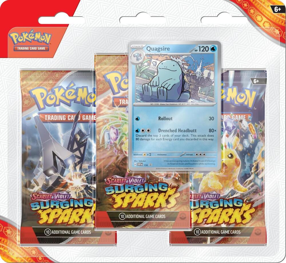 2024 Pokemon Scarlet & Violet Surging Sparks 3 Pack Blister