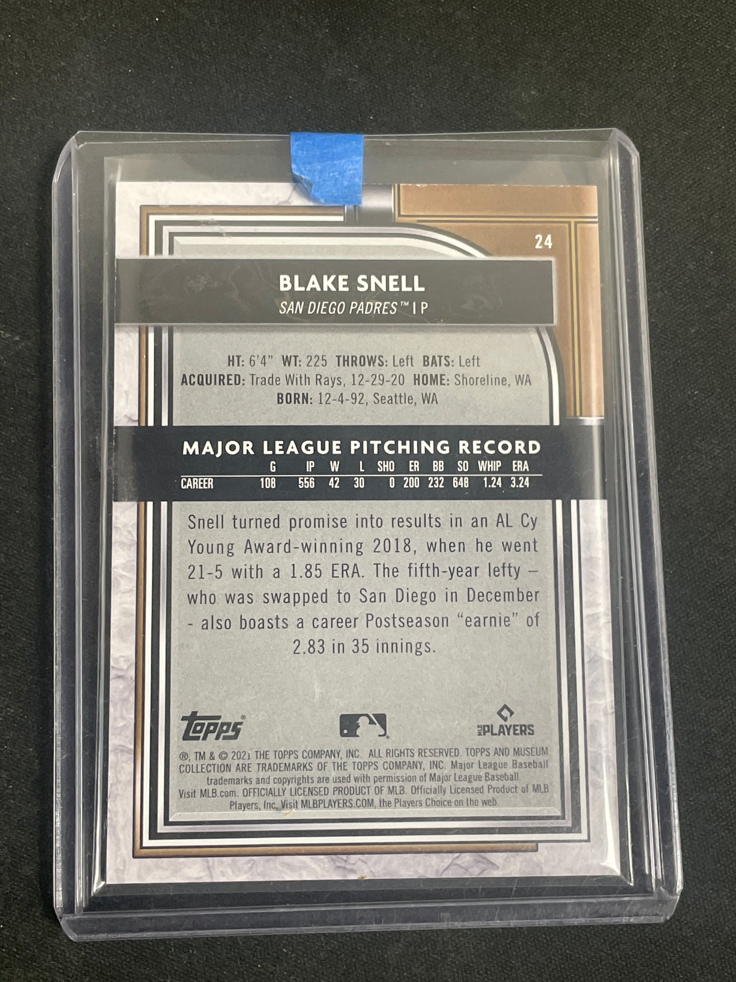 Baseball Blake Snell #4 - Papa Joey's Collectibles