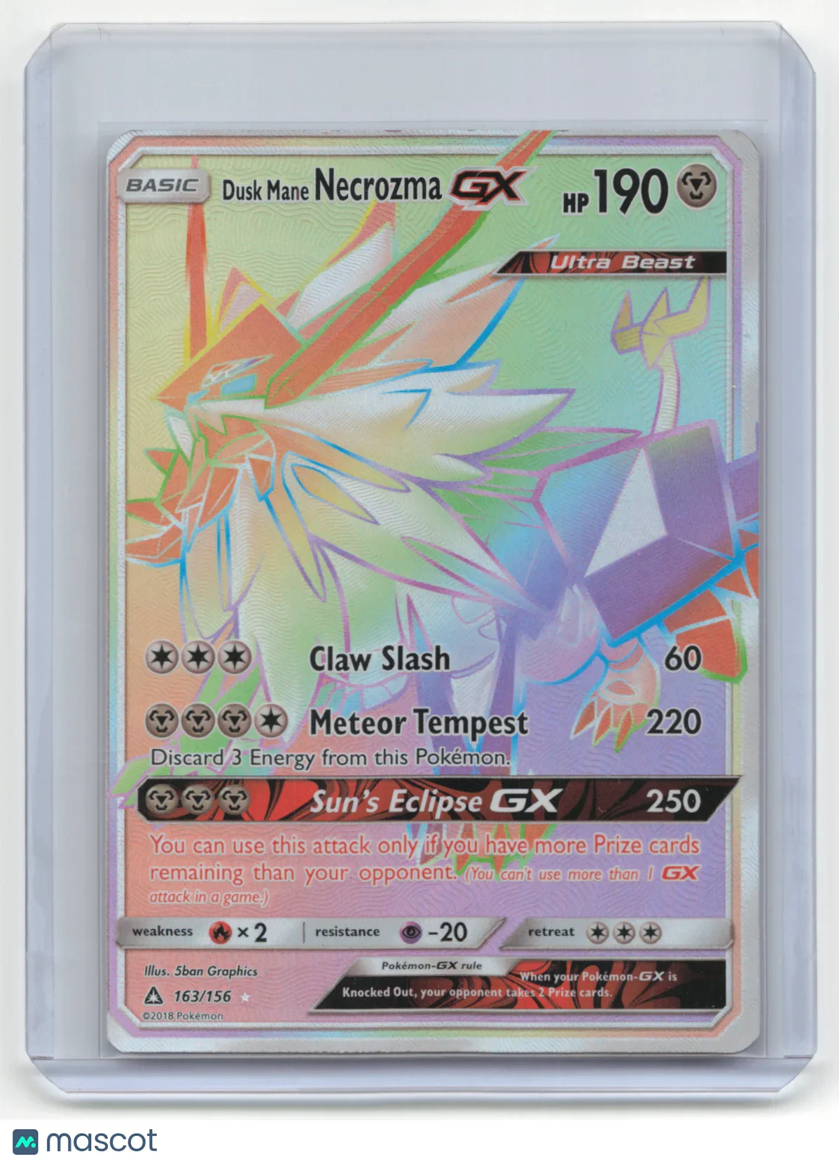 2018 Pokemon Dusk Mane Necrozma Ultra Prism #163/156 - Papa Joey's Collectibles