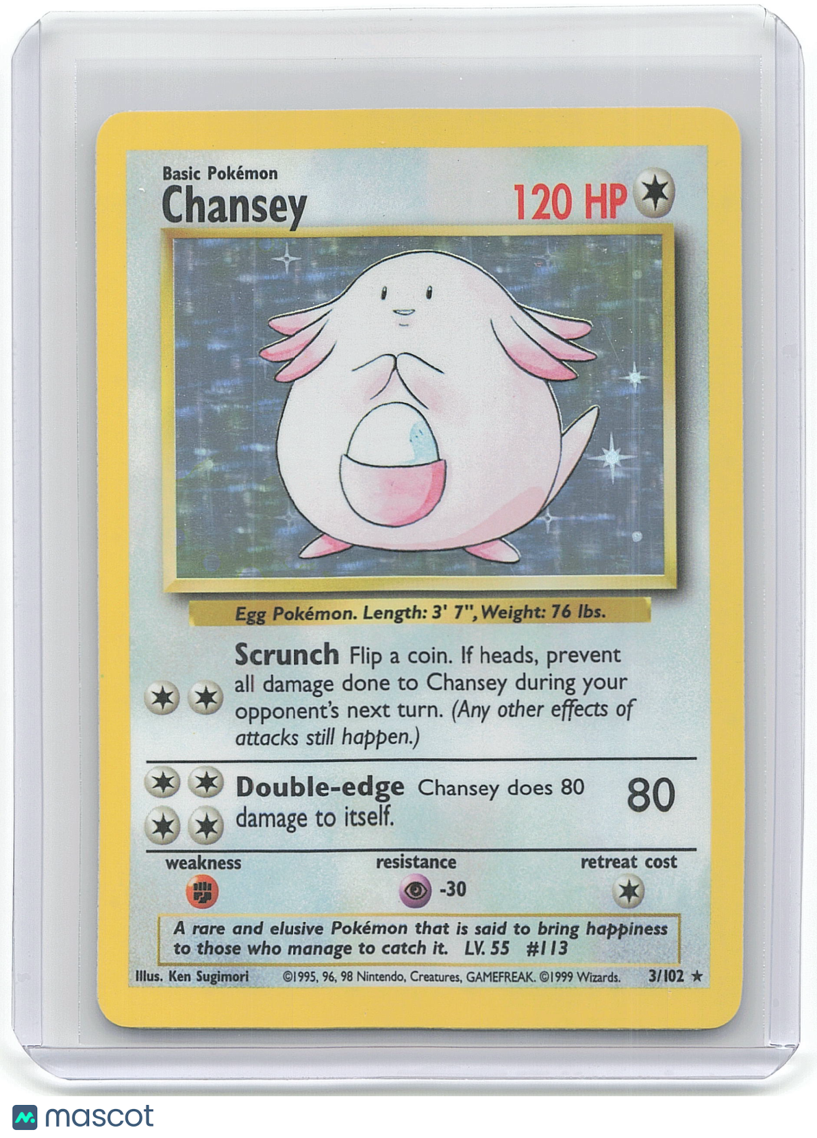 Chansey 1999 Pokemon Base Set #3/102 3/102