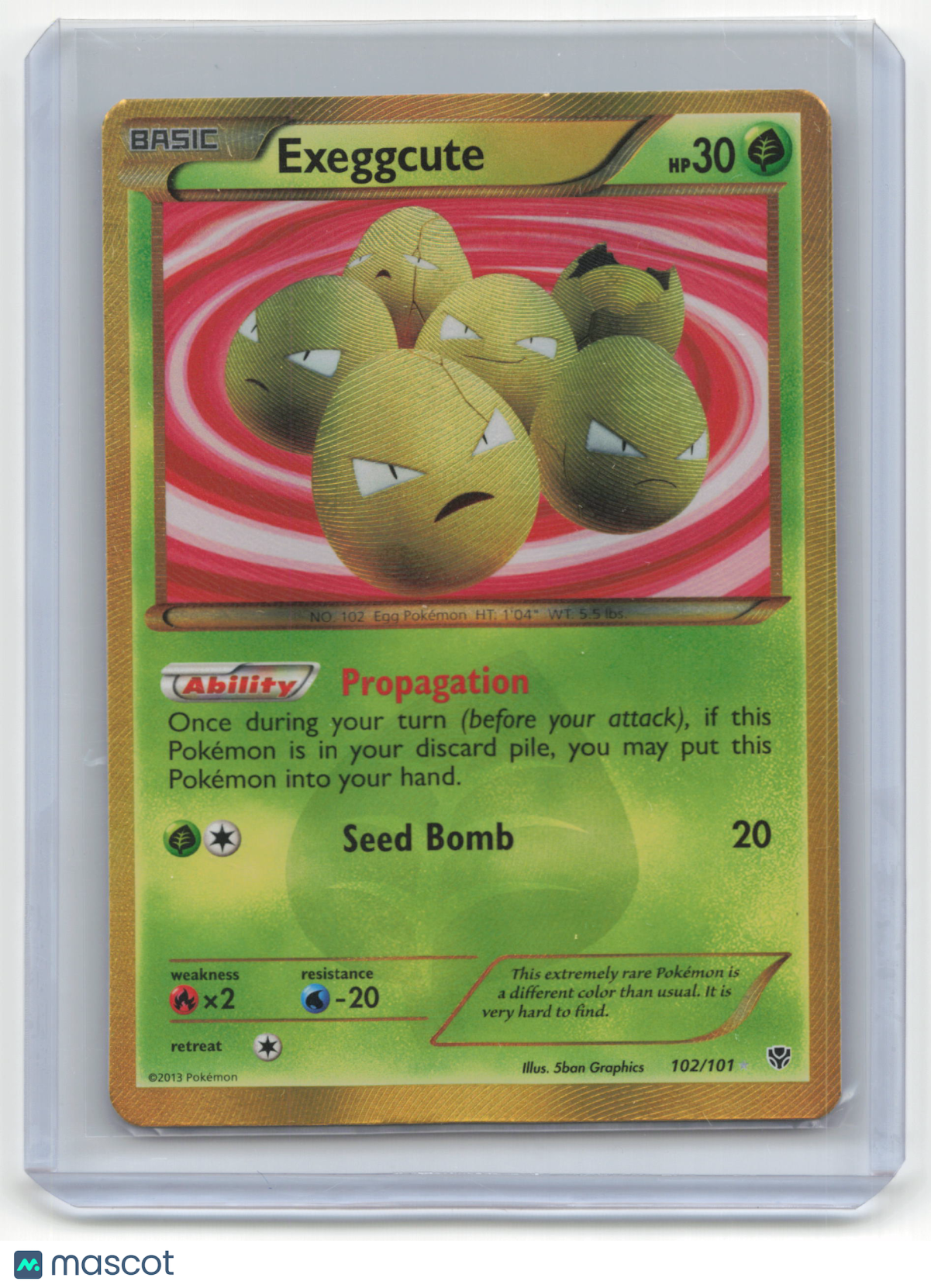 2013 Pokemon TCG Exeggcute Plasma Blast #102/101 Light Played
