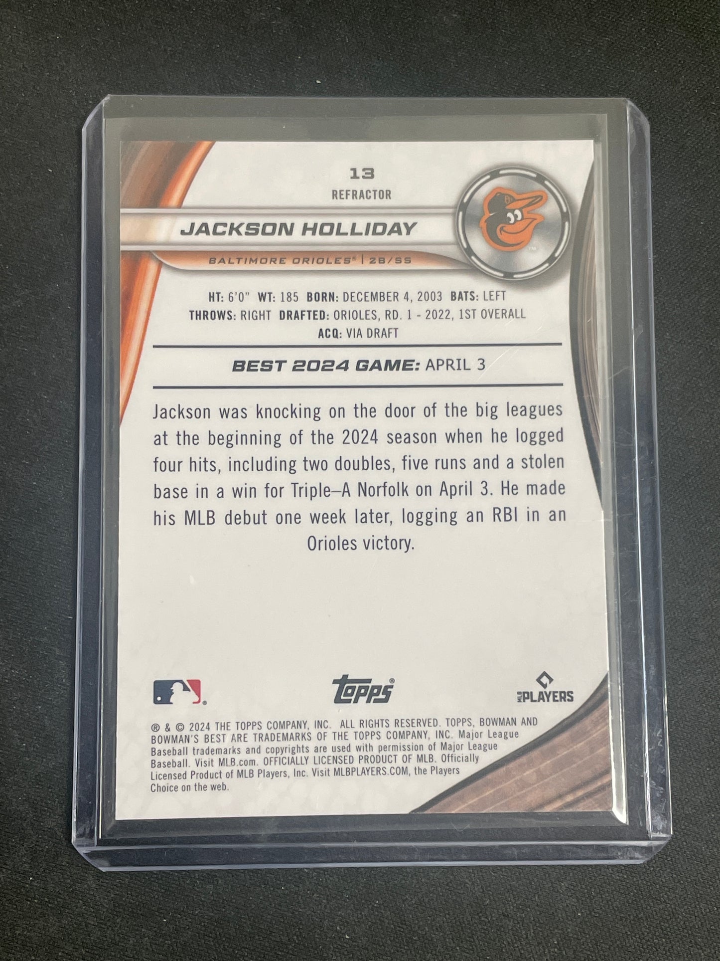 Bowman's Best Baseball Jackson Holliday RC