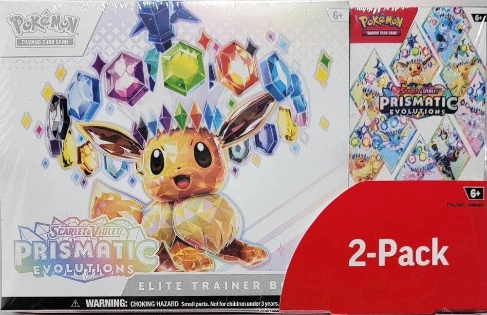 2025 Pokemon Scarlet & Violet Prismatic Evolutions Costco 2-Pack Bundle