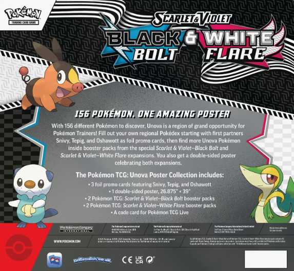 2025 Pokemon Scarlet & Violet Black Bolt & White Flare Poster Collection