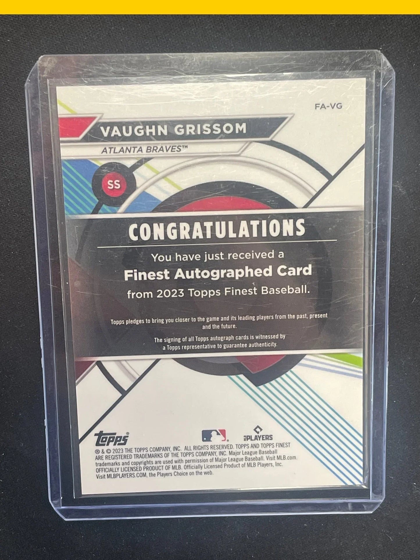 2023 Topps Finest Baseball Vaughn Grissom Autograph /99 #06/99 - Papa Joey's Collectibles