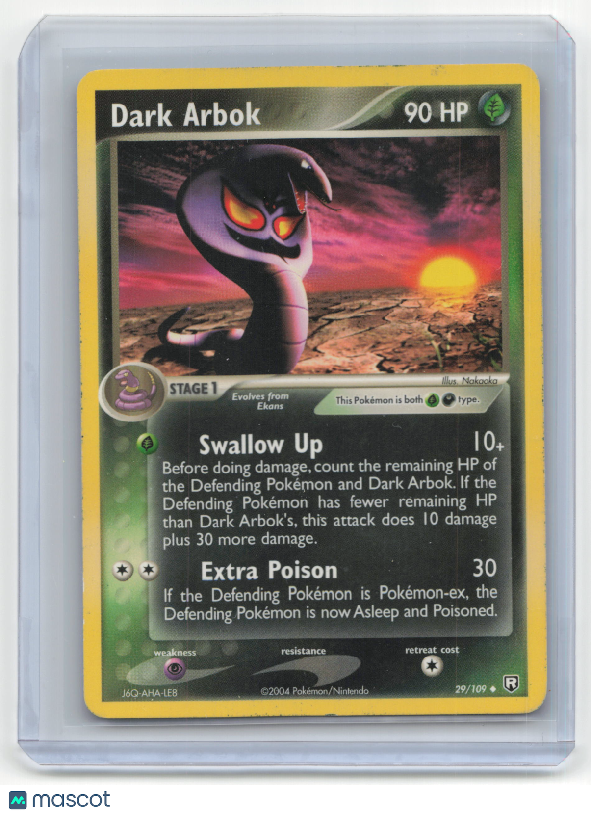 2004 Pokemon Dark Arbok EX Team Rocket Returns #29/109 Moderately Played