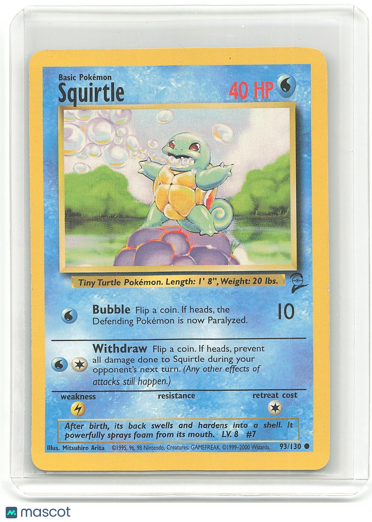 1999 Pokémon Squirtle #93/130 93/130