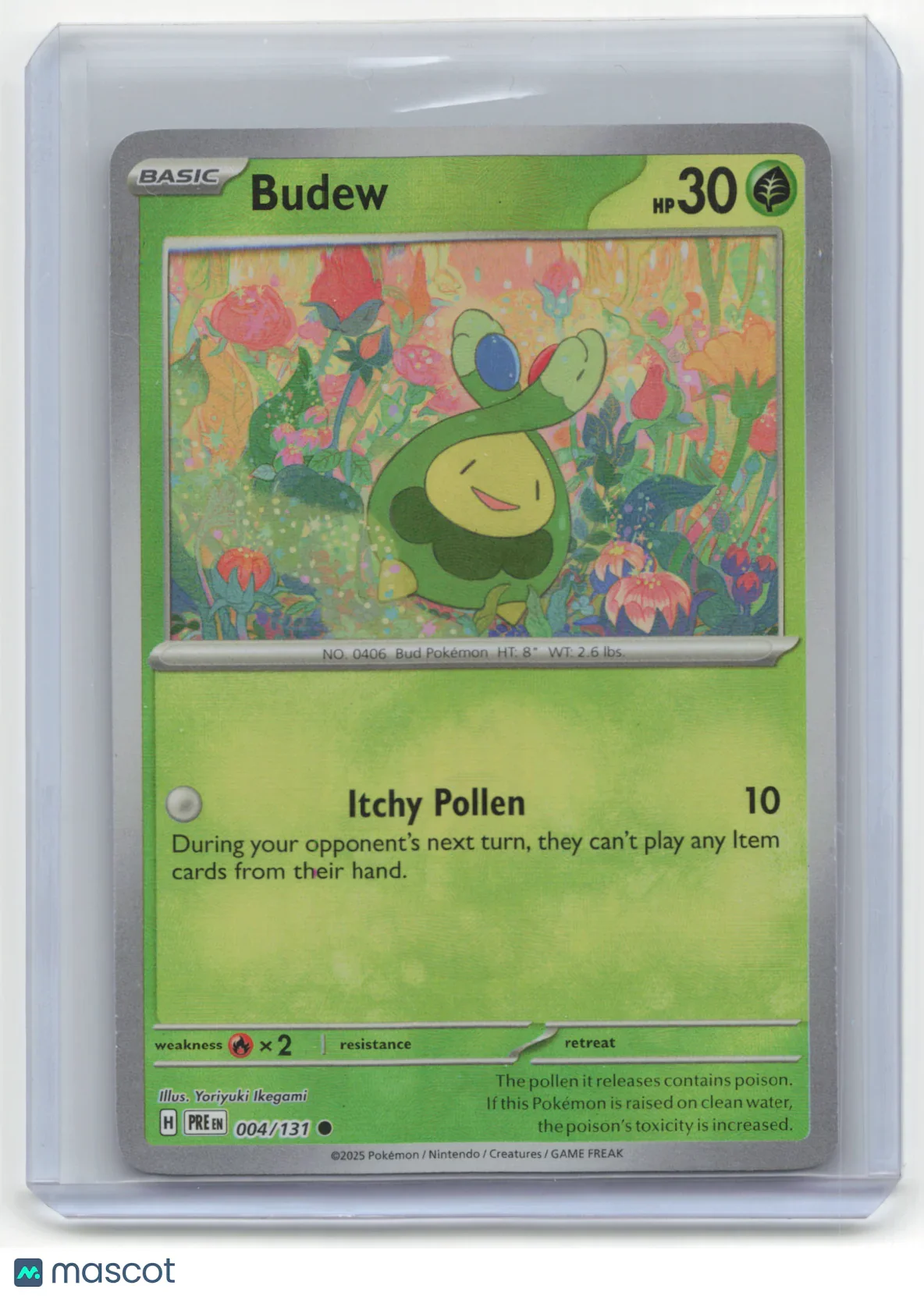 2025 Pokemon Budew Prismatic Evolutions #004/131 MasterBall Holo - Papa Joey's Collectibles