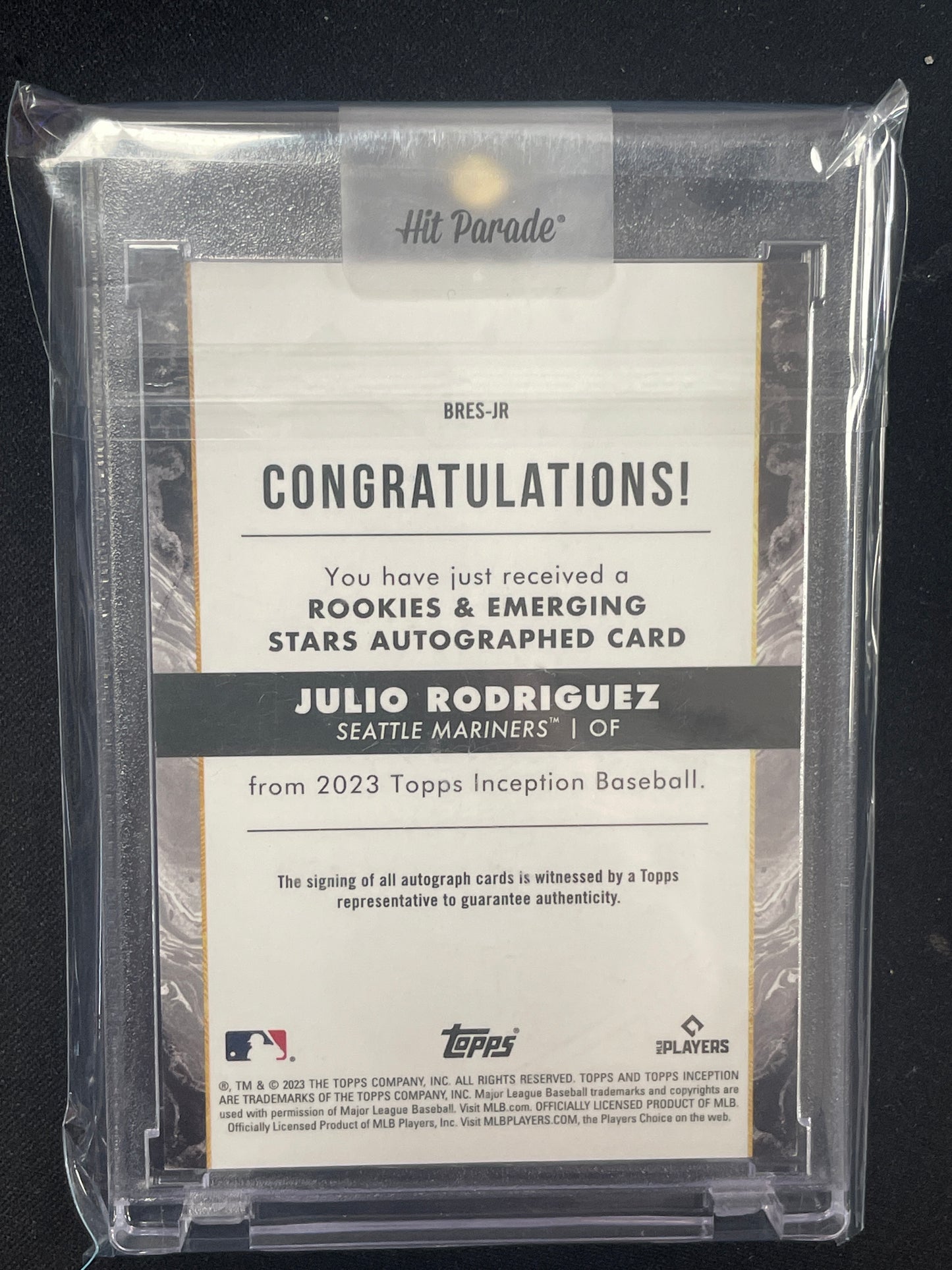 2023 Topps Inception Baseball Julio Rodriguez Autograph 50/50